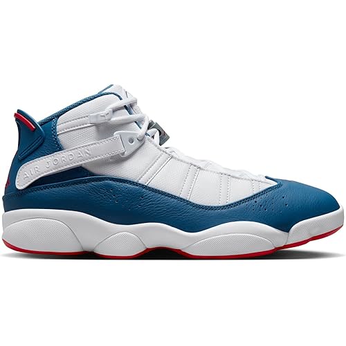 NIKE Jordan Men's 6 Rings Basketball Shoes 322992-012, White/University Red/Light Steel Grey/True Blue, 13