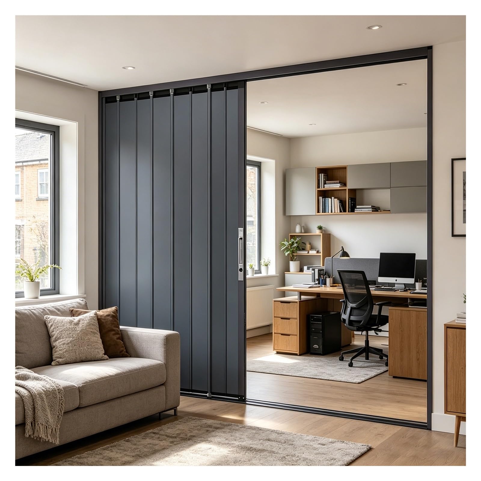 Zjkxjh One Color Interior Space Partition Folding Doors, Space Saving Sliding Accordion Door With Lock, Privacy Gate For Laundry Room/Kitchen/Bathroom(150X210cm (59.1X82.7in))