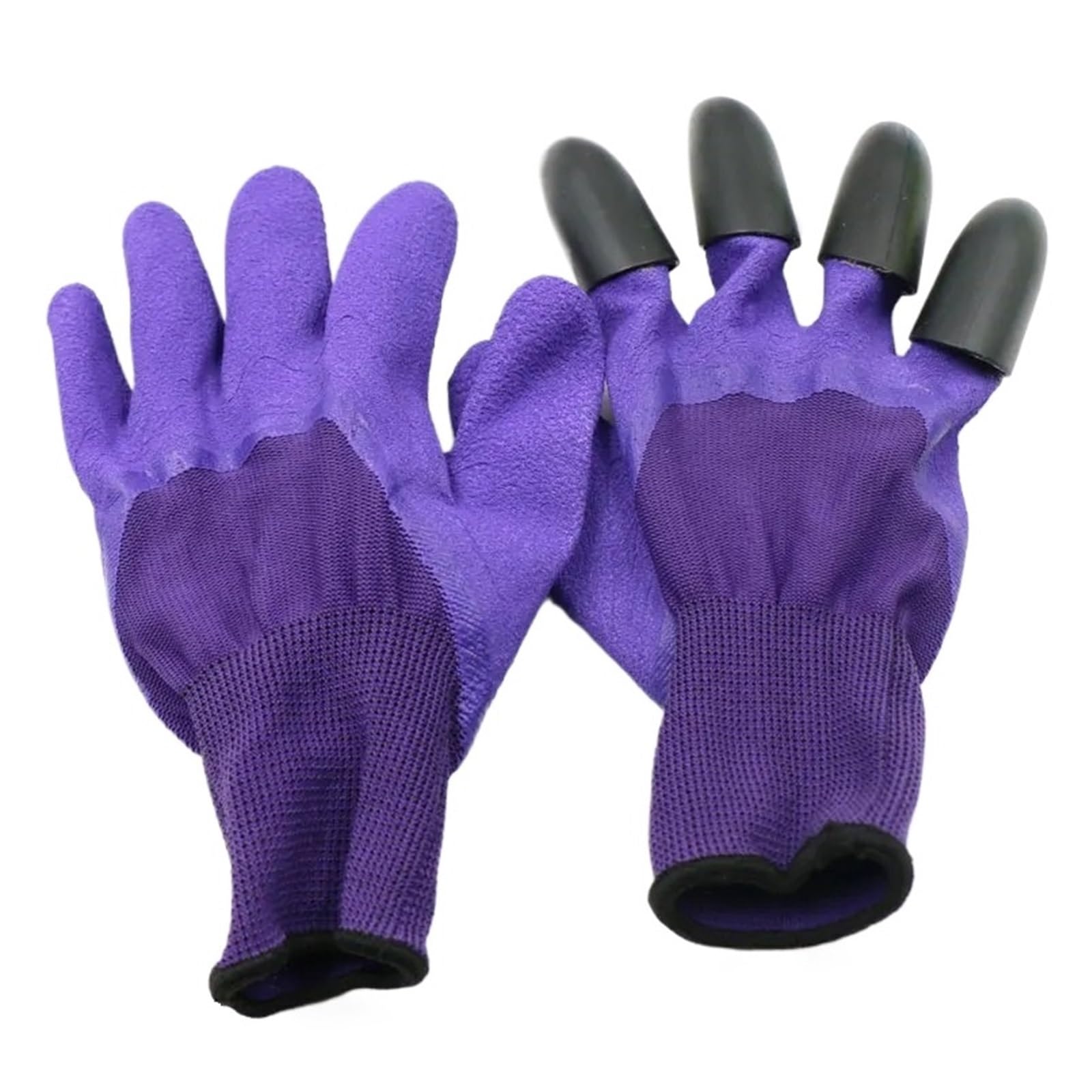 Wielokolorowe gumowe rękawice ogrodowe z pazurami ABS do kopania i grabienia sadzonek(Purple)