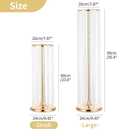 Miniatura 5 de Nuptio Juego de 2 jarrones de boda y 2 flores artificiales para centros de mesa de boda