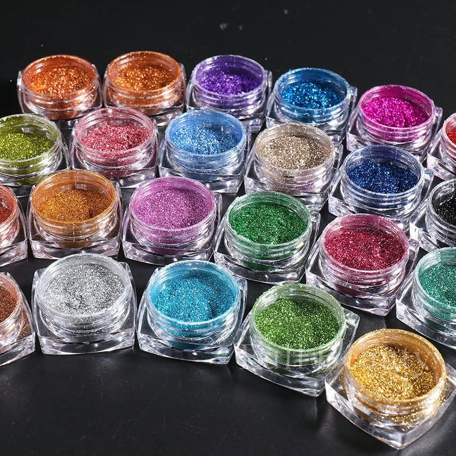 16/23 Colors Metallic Chrome Nail Powder Set Y2K Magic Mirror Decor Rubbing Glitter Pigment Flakes Manicure Lamcb
