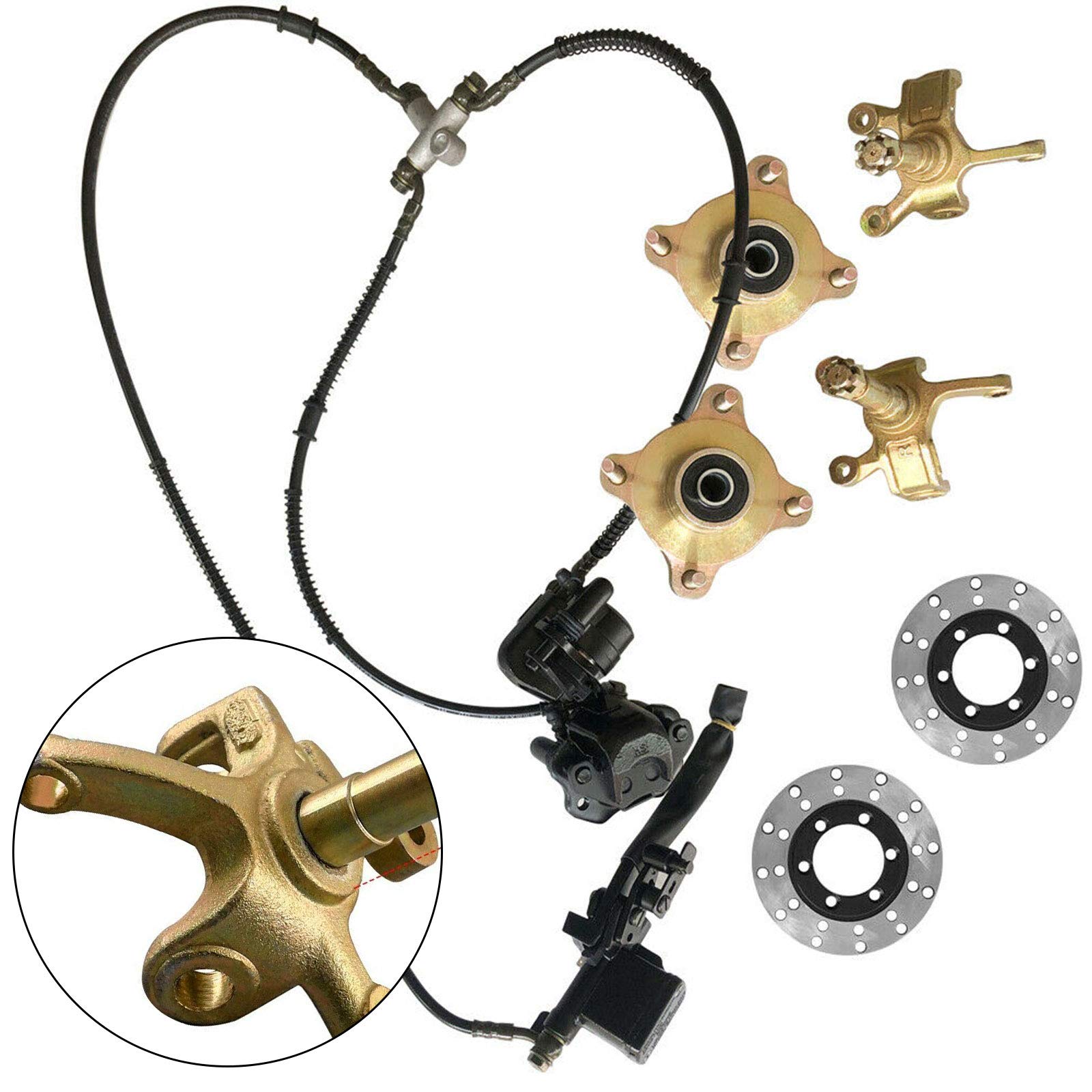 Amazon | 4スタッドホイールハブディスクブレーキアセンブリ、ボルト