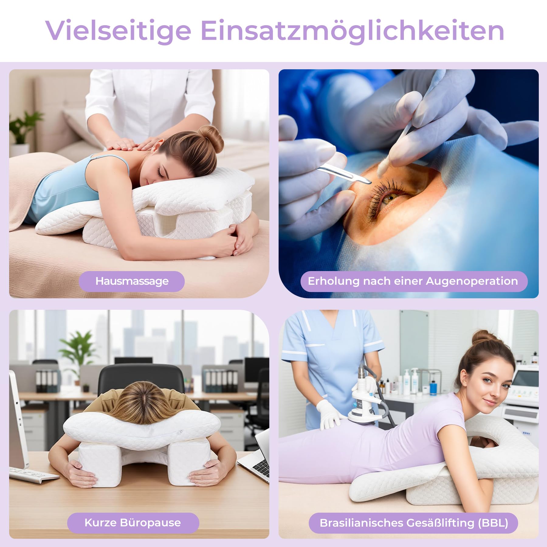 Gesichtskissen nach Augenoperation, Massage Kopfstütze mit Loch für Bett