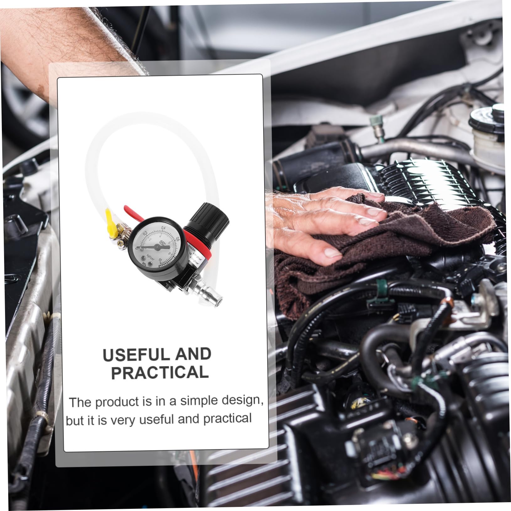 HEALEEP Water Tank Leak Tester Engine Leak Detector 50cm Compression Gauge for Safe and Easy Repair