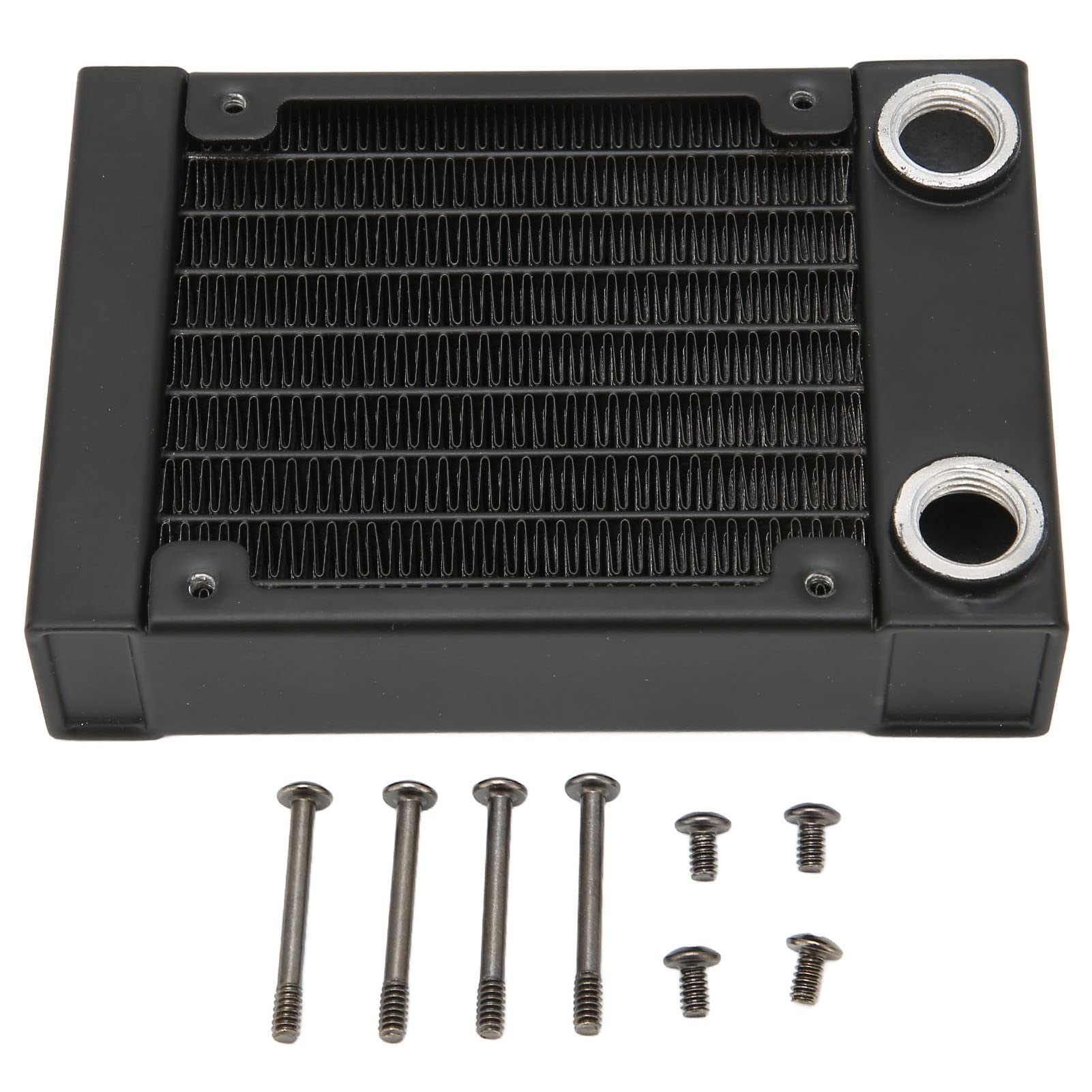 Radiatore Raffreddato Ad Acqua UPC, Tubo a 8 File con Filettatura G1/4 (80 Mm) Radiatore a Tubi di Rame a Doppia Ad Alta Densità, Kit Scambiatore di Calore Liquido di