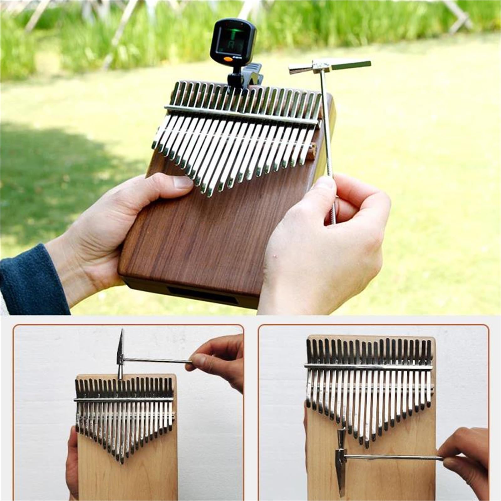 Fortepian Na Kciuk 17/21 Klawiszy Kalimba Instrument Klawiszowy Drewno Kalimbas Profesjonalne Akcesoria Do Instrumentów Muzycznych Początkujący Pianino Palcowe(17 keys1)