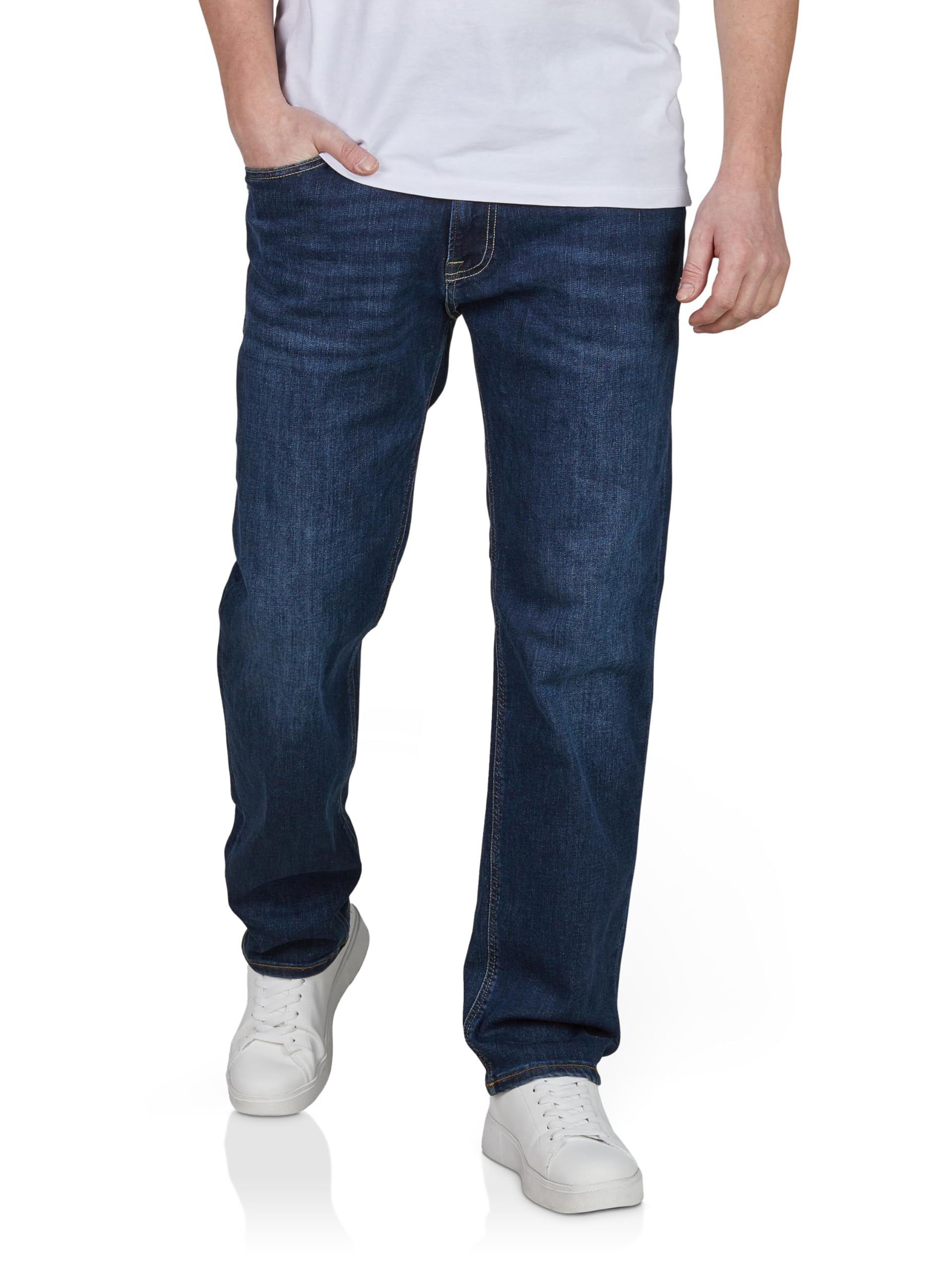 JACK & JONES Jeans Herren Stretch lang Straight Fit JJICLARK Jeanshose Hose Denim Blau Schwarz 30 31 32 33 34 36 38