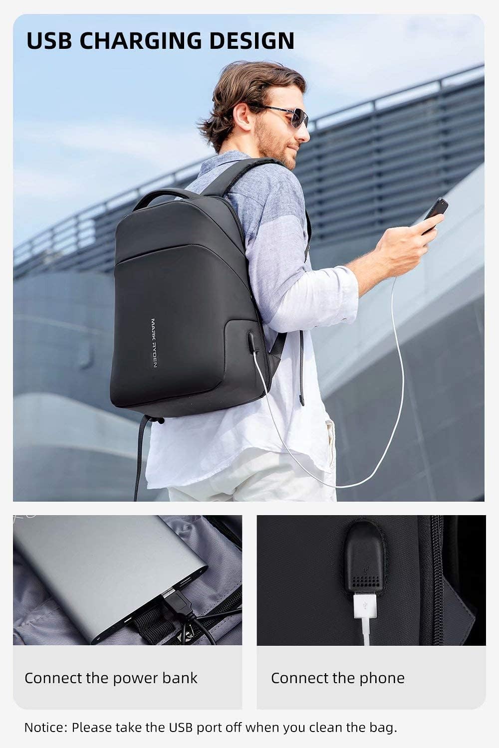 Get Special Price Mark ryden Anti Theft Waterproof Backpack Laptop Backpack 15.6 inch for Travel School with TSA Lock 【with Raincoat】 Crazy Deals Mark ryden Anti Theft Waterproof Backpack Laptop Backpack 15.6 inch for Travel School with TSA Lock 【with Raincoat】
