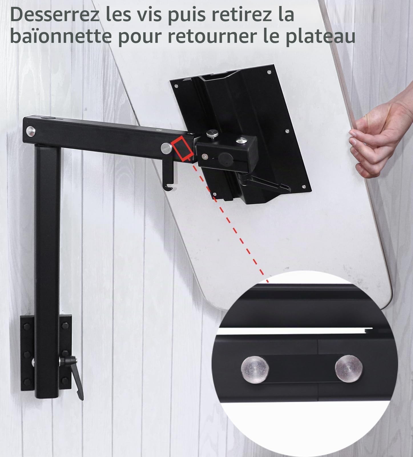 Pieds de table pliables en alliage d'aluminium utilisés pour les camping-cars, les yachts, les caravanes et les caravanes (noir)