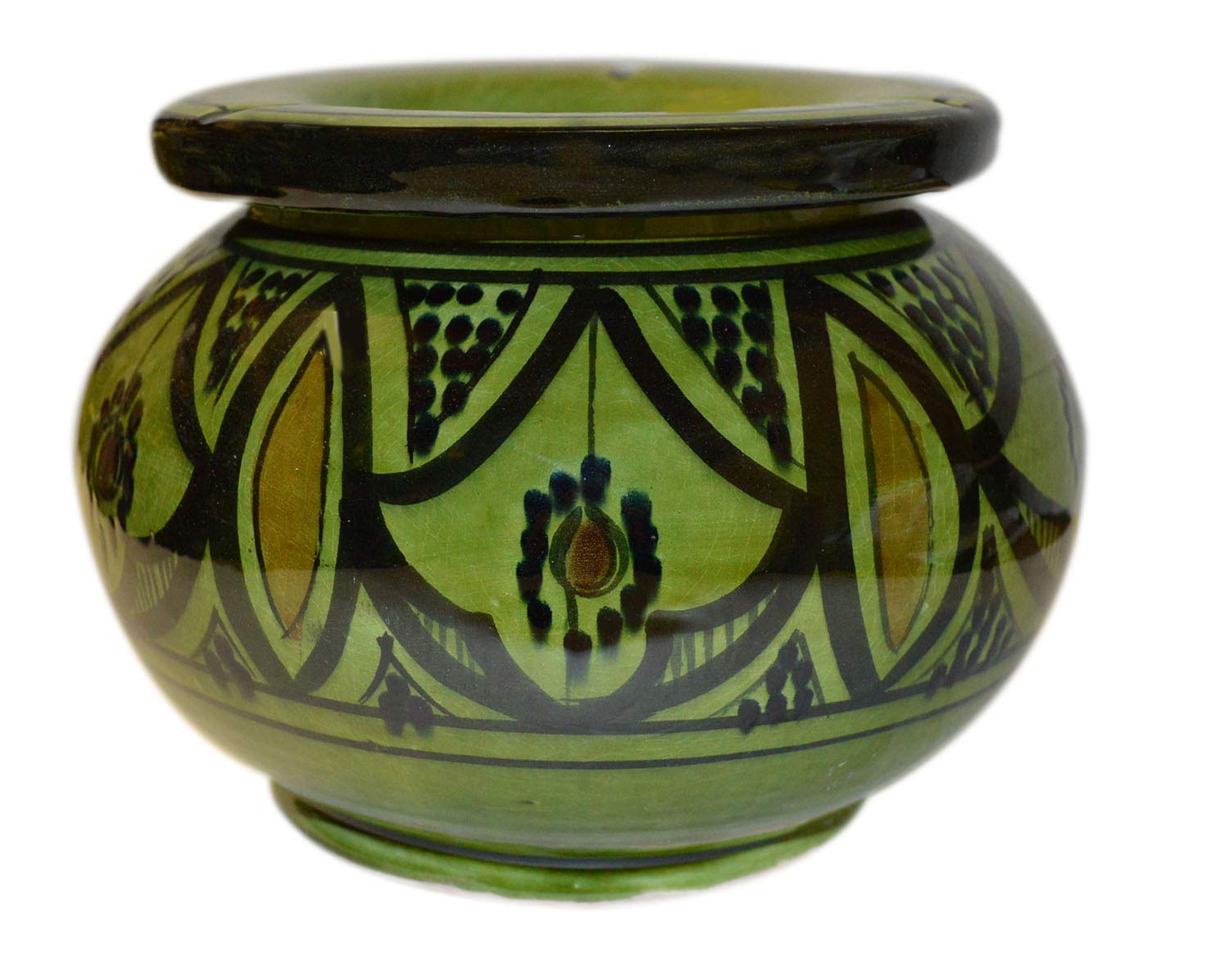 Treasures Of Morocco Moroccan Handmade Ceramic Ashtrays Smokeless Cigar Exquisite Design with Vivid Colors X-Large