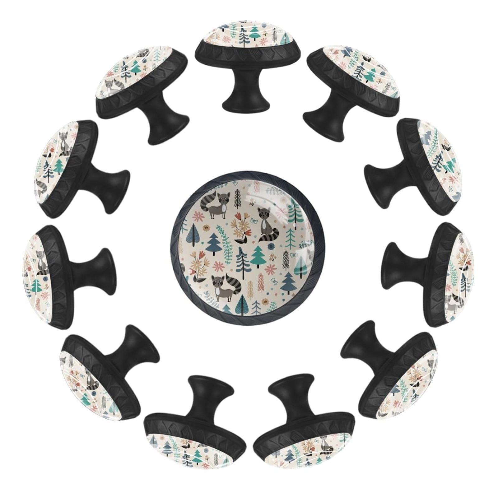 Boutons de tiroir ronds vintage ours marron 35 mm pour décorer la chambre de bébé
