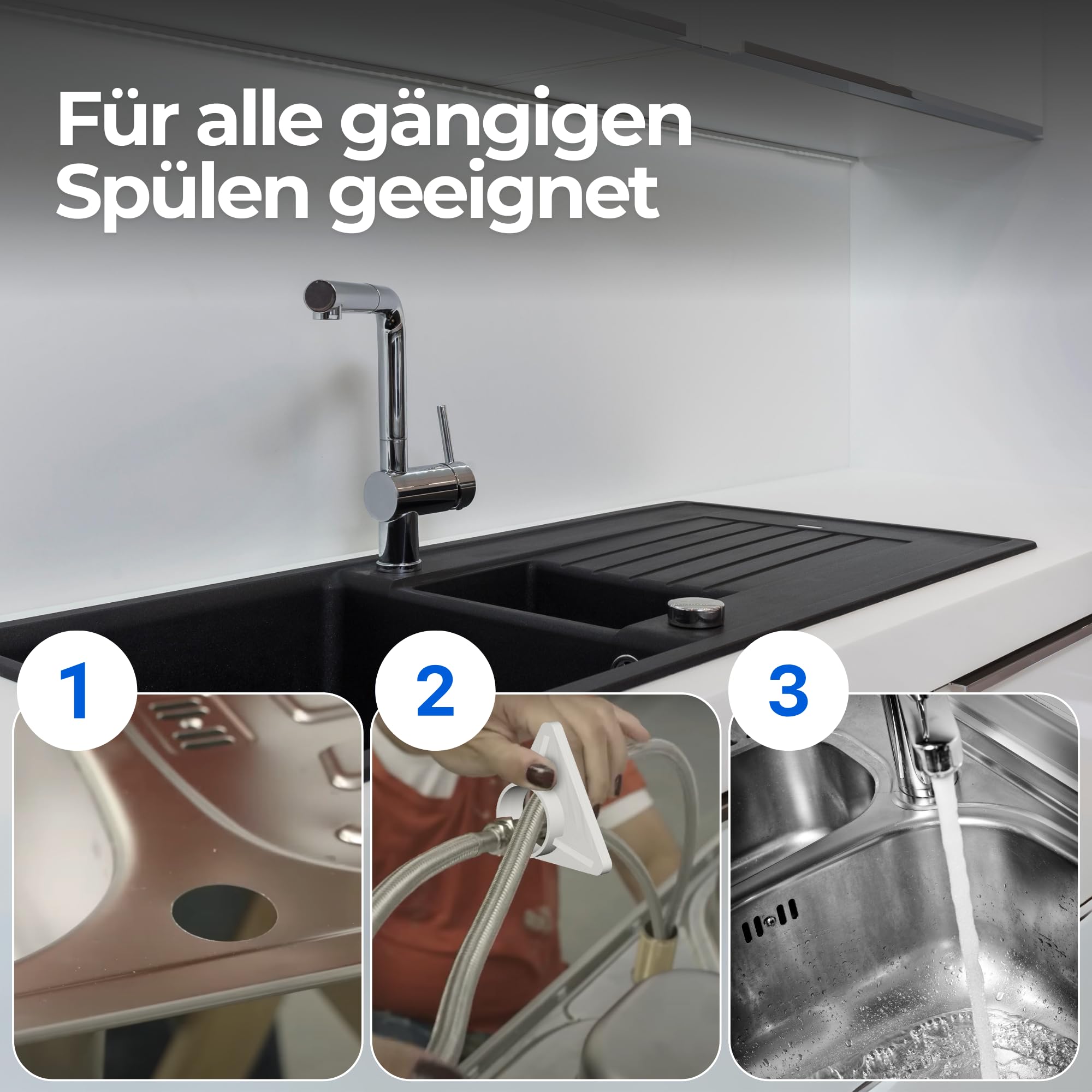 Rinforzo Per Rubinetto Lavello - ABS Bianco, Foro 36.5mm, Anti-Oscillazione - Foto 8