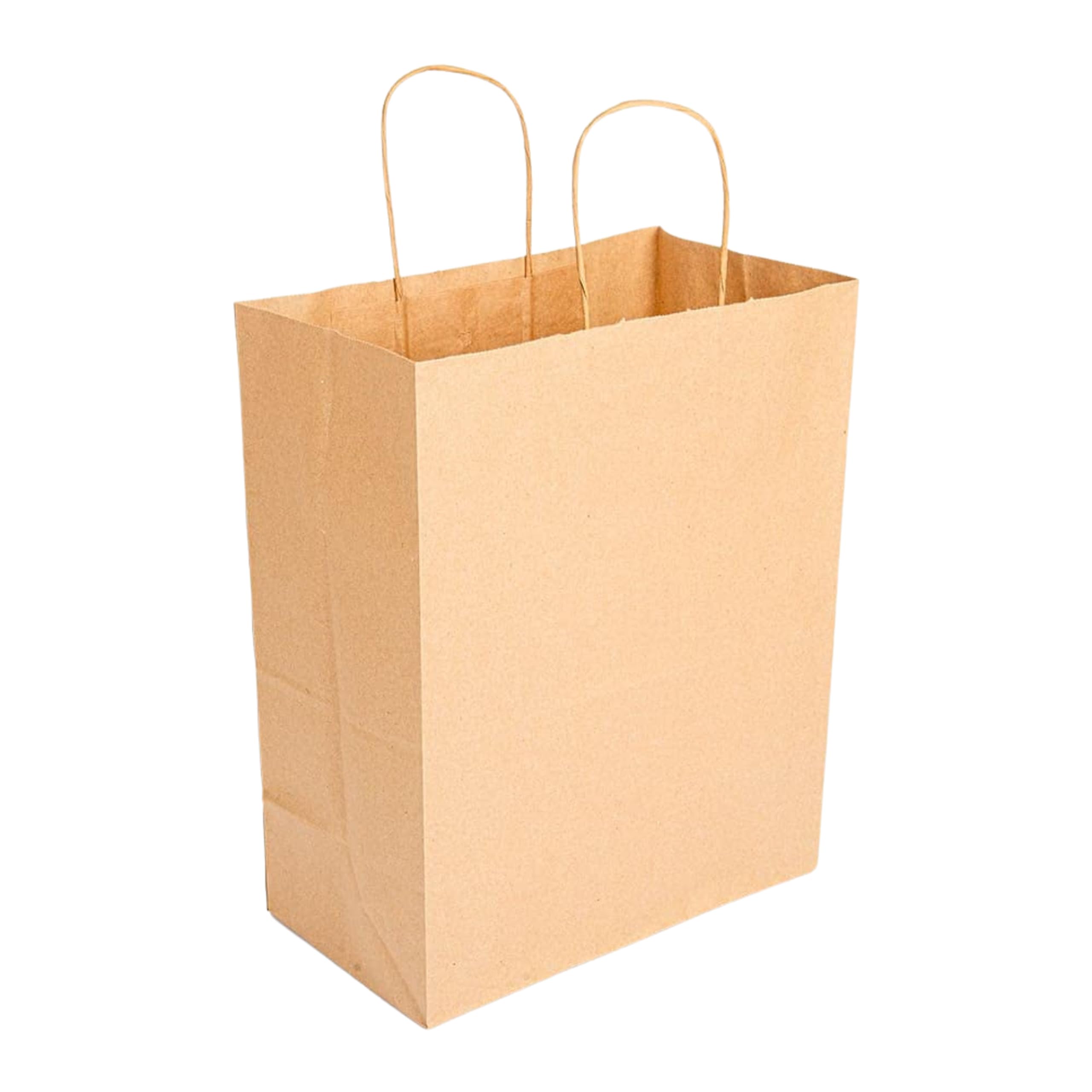SANJOMA | 200 Bolsas Sos Con Asas | Recicladas Biodegradables, Color Natural, Gramaje 80 g/m² | Bolsa Papel Kraft | Bolsa Regalo | Saco Presente Natal | Bolsas De Papel Asas 26+14 x 32cm (200)
