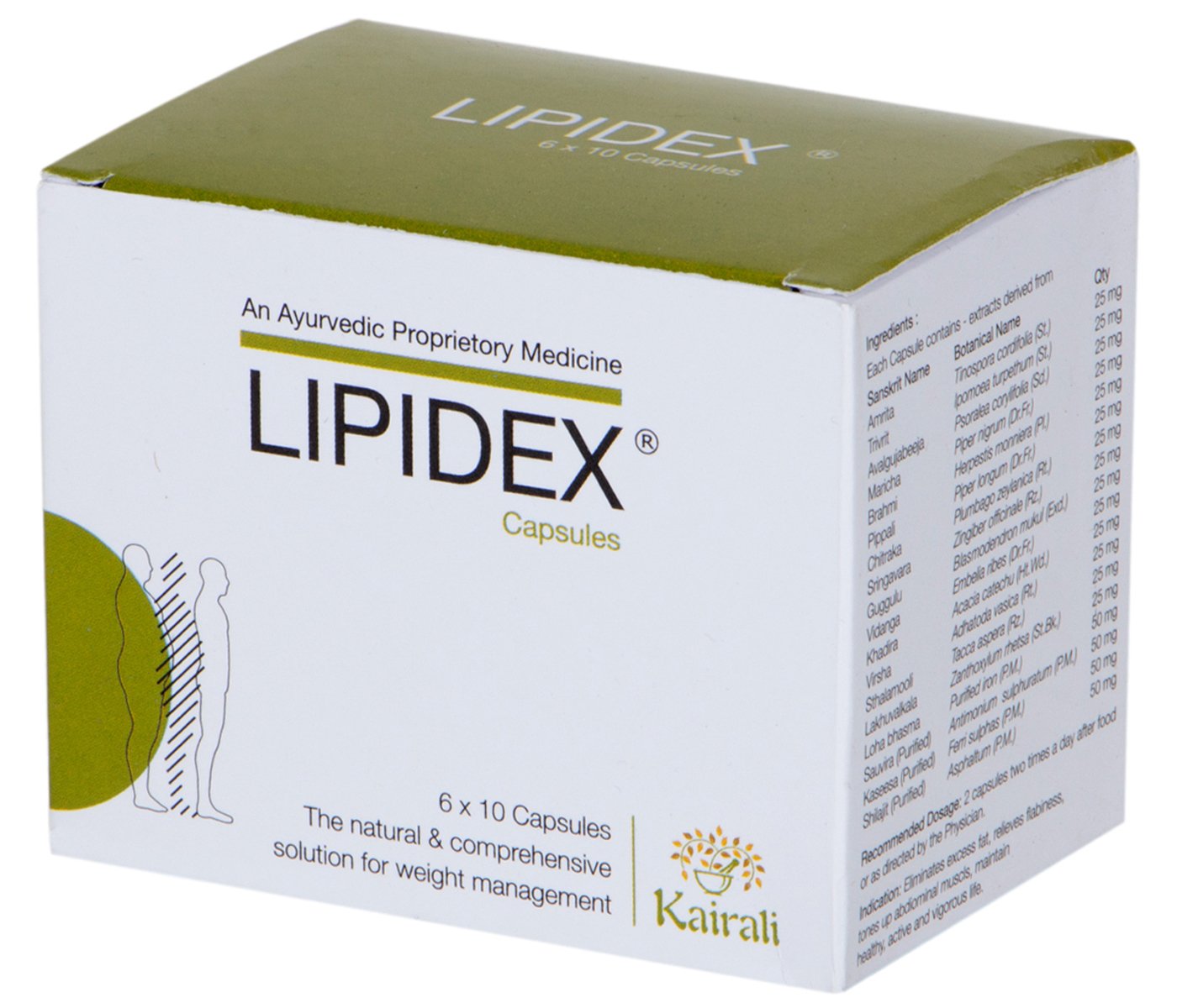 Kairali Lipidex Herbal Capsules - 60 Count