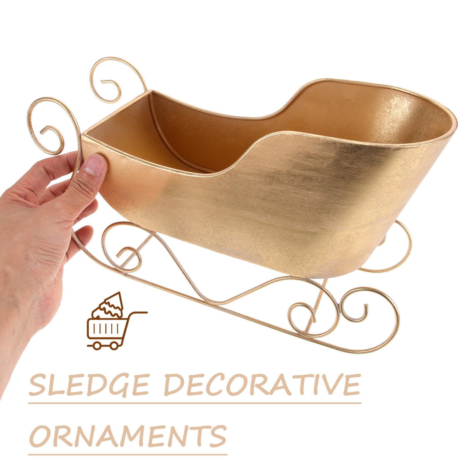 Angoily Adorno de Trineo Navideño de Hierro Pequeño para Decoración Navideña de Escritorio Accesorio Festivo para Fiestas y Ambiente Navideño Decoración de Trineo Elegante y Delicada