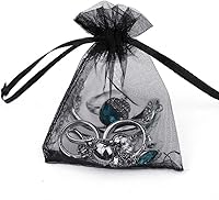 Vista 6 de Boshen 100/200PCS Bolsas de Organza Transparentes para Regalos y Dulces, Bolsas de Malla para Joyas con Cordón a Granel para Favores de Bodas