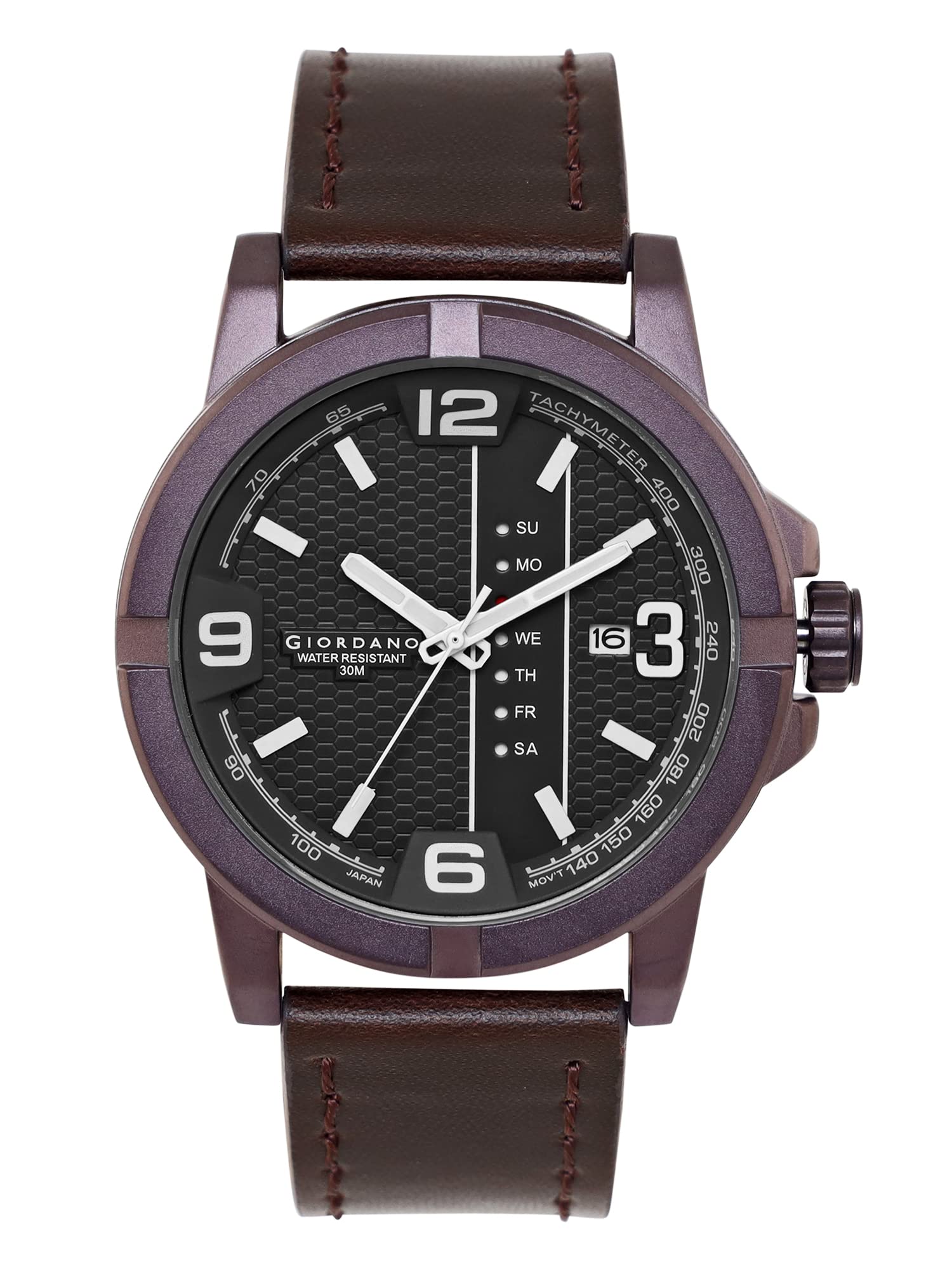 Giordano Wrist Watch for Men Stylish Leather Strap | 3 Hand Mechanism Analog Watch - GD-50007-02 (B0BWMR5K4Z) Amazon Price History, Amazon Price Tracker