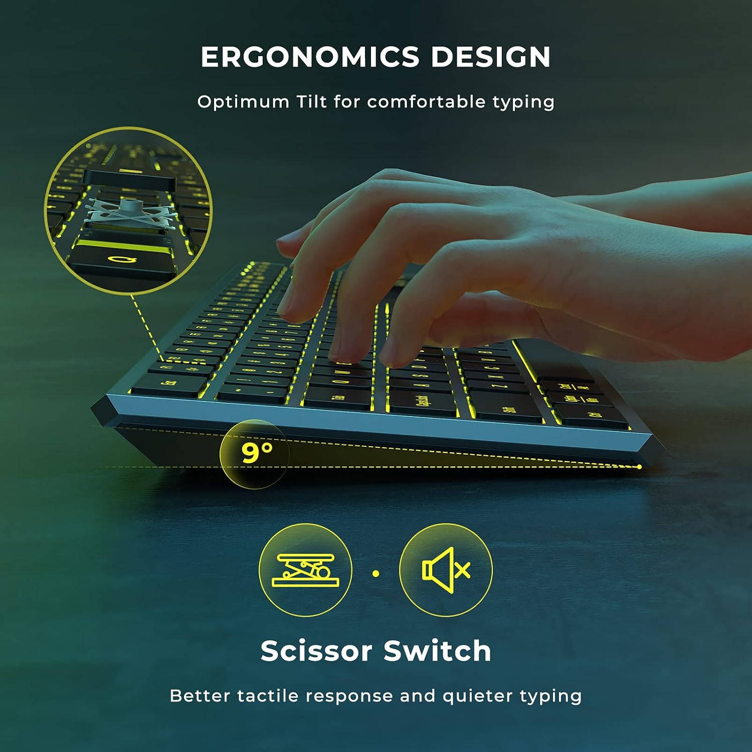 seenda Backlit Bluetooth Keyboard, Illuminated Multi-Device Slim Rechargeable Wireless Keyboard Compatible with iPad, iPhone, iOS, Android, Mac OS, and Windows : Electronics