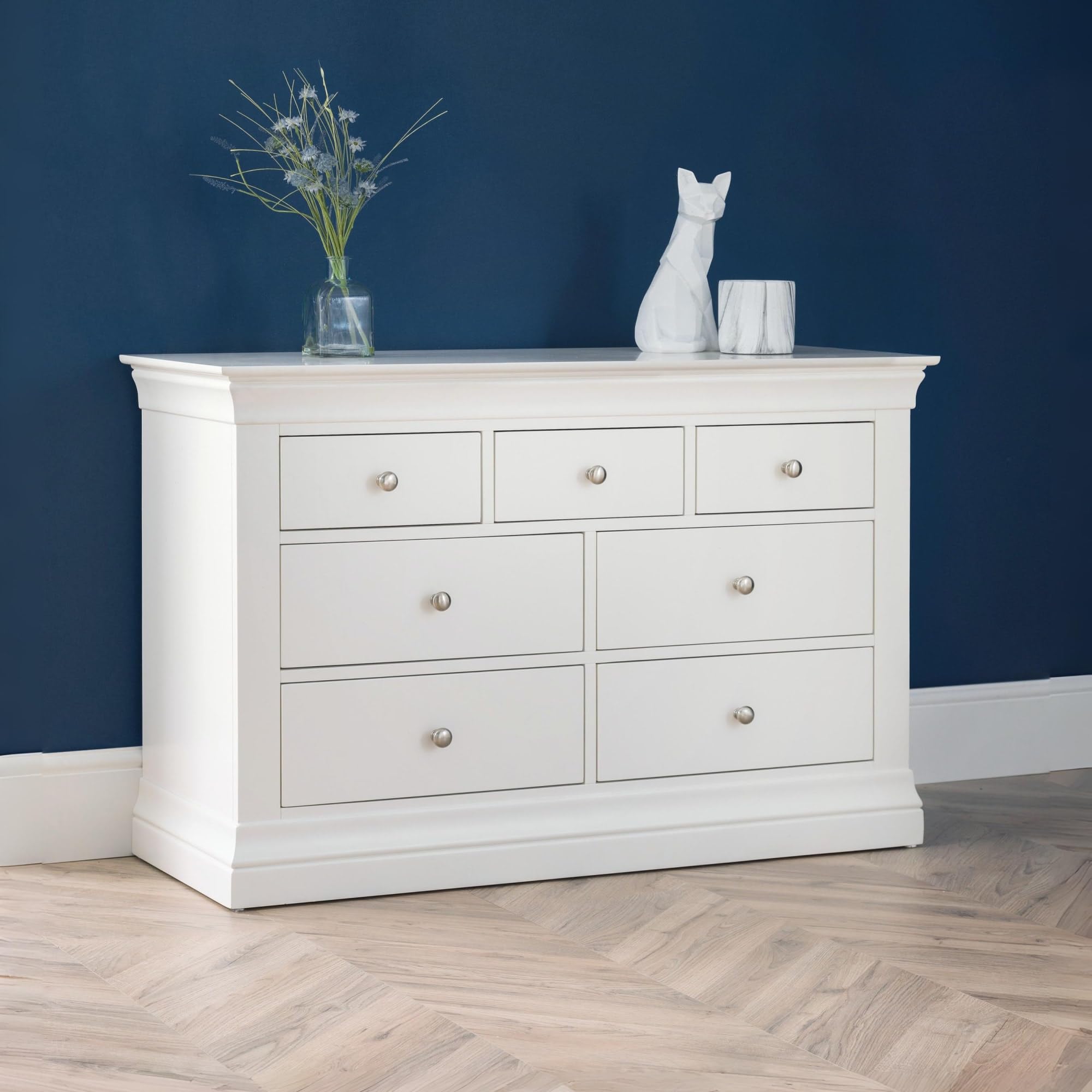 Julian Bowen Clermont 4+3 Drawer ChestSurf White from B&Q