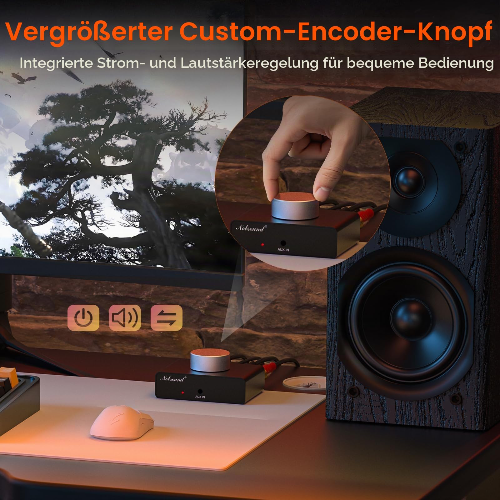 Nobsound Mini Bluetooth Stereo Verstärker: 50 W x 2 TPA3116 Endstufe, AUX- und Bluetooth-Eingänge, 2.0 Wireless Audio Receiver für Passive Lautsprecher/Bass Shaker
