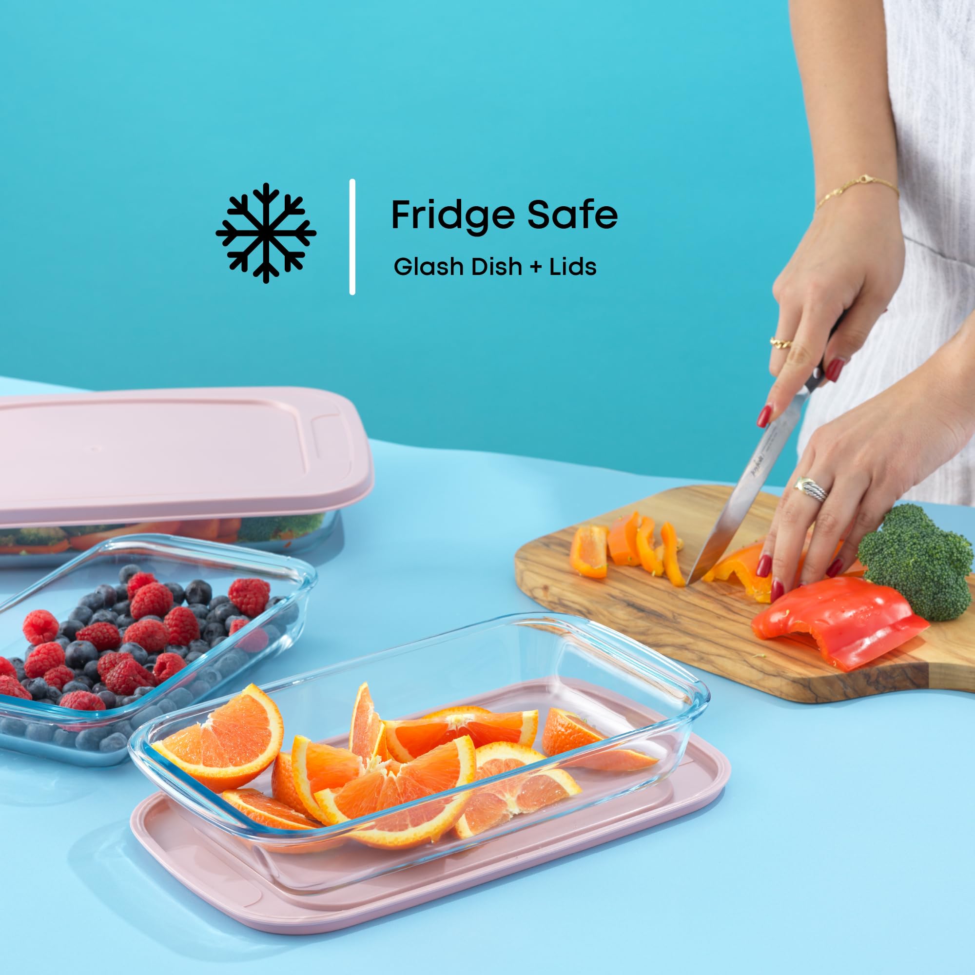 JoyJolt Glass Baking Dish Set - 8 Piece Oven Safe -5
