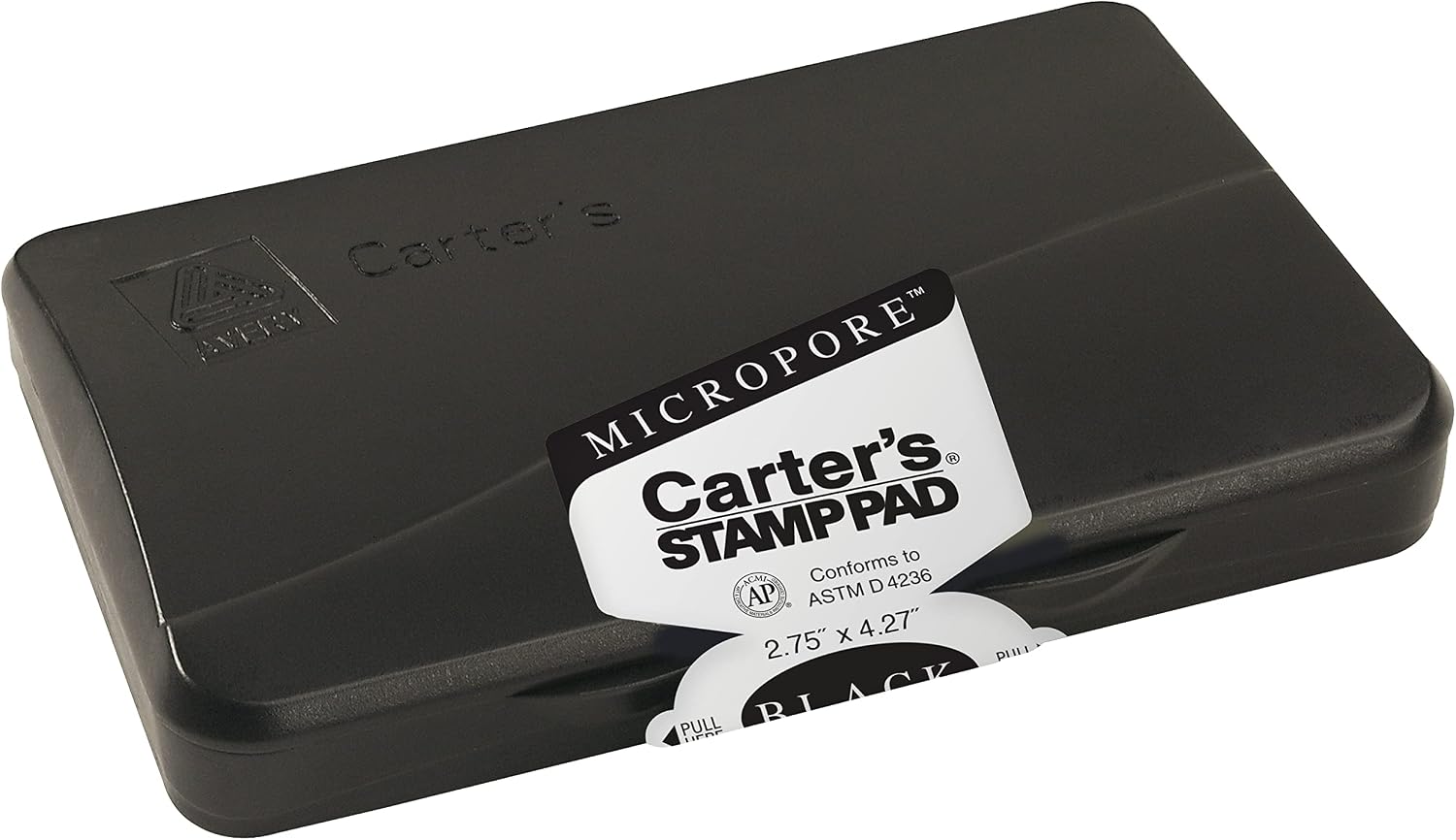 Avery Carter's Micropore Stamp Pad 21281, Black Ink, 2-3/4" x 4-1/4"