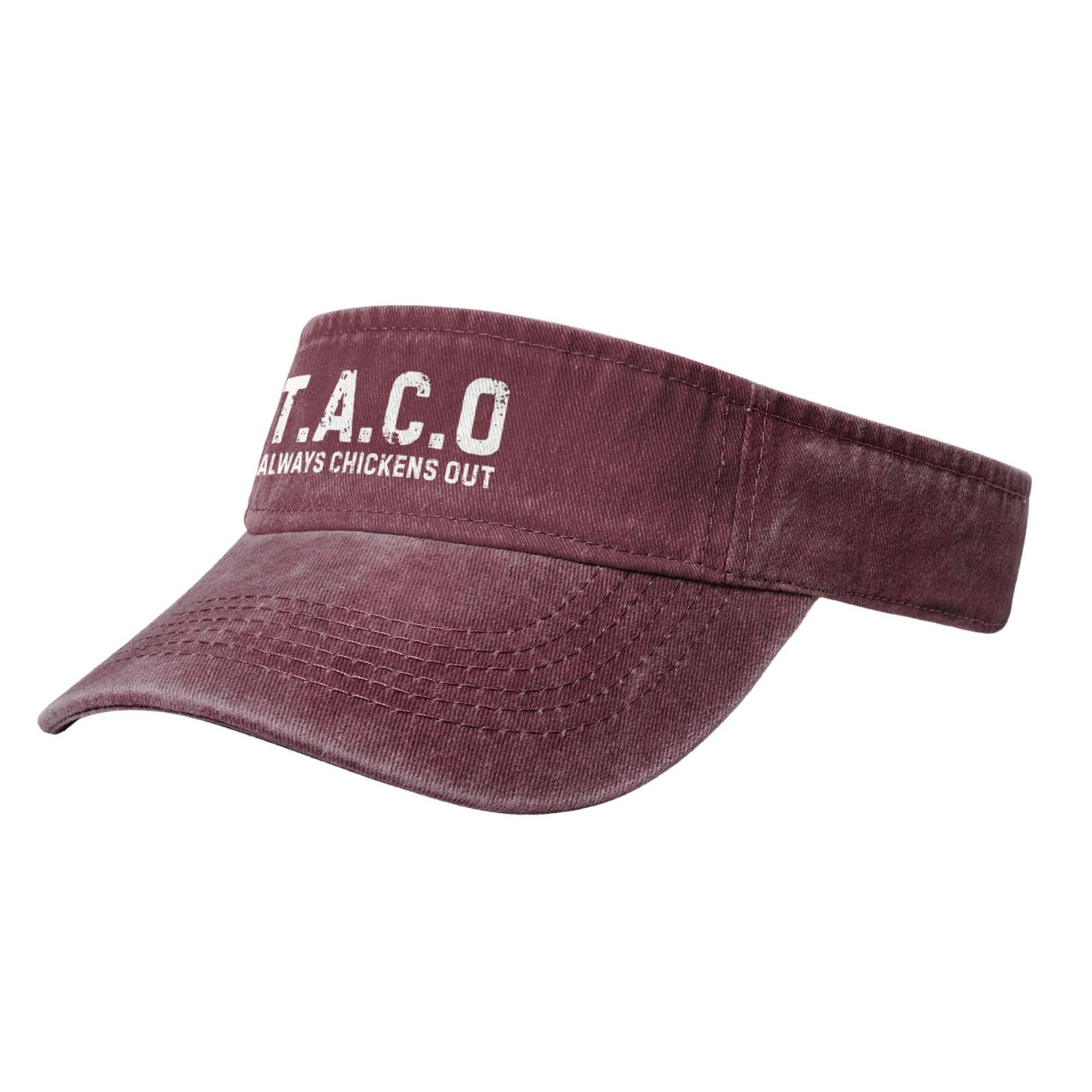 Taco Tennis Hats for Men Always Chickens Out Workout Caps Red