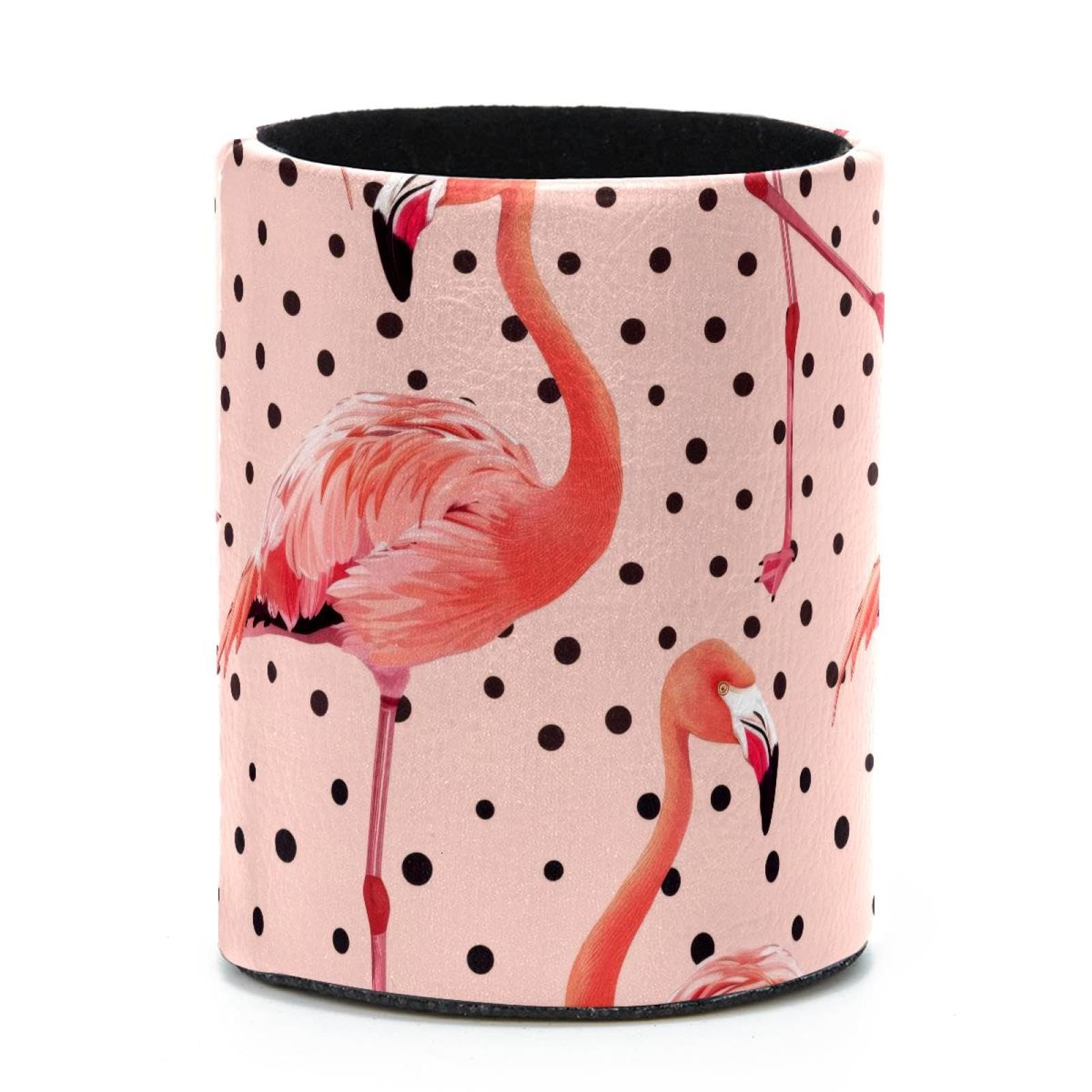 VAPOKF Round Pencil Holders for Desk, Flamingo Pen Holders Pen Pot Makeup Brushes Storage Desktop Stationery Supplies Organiser for Home Office