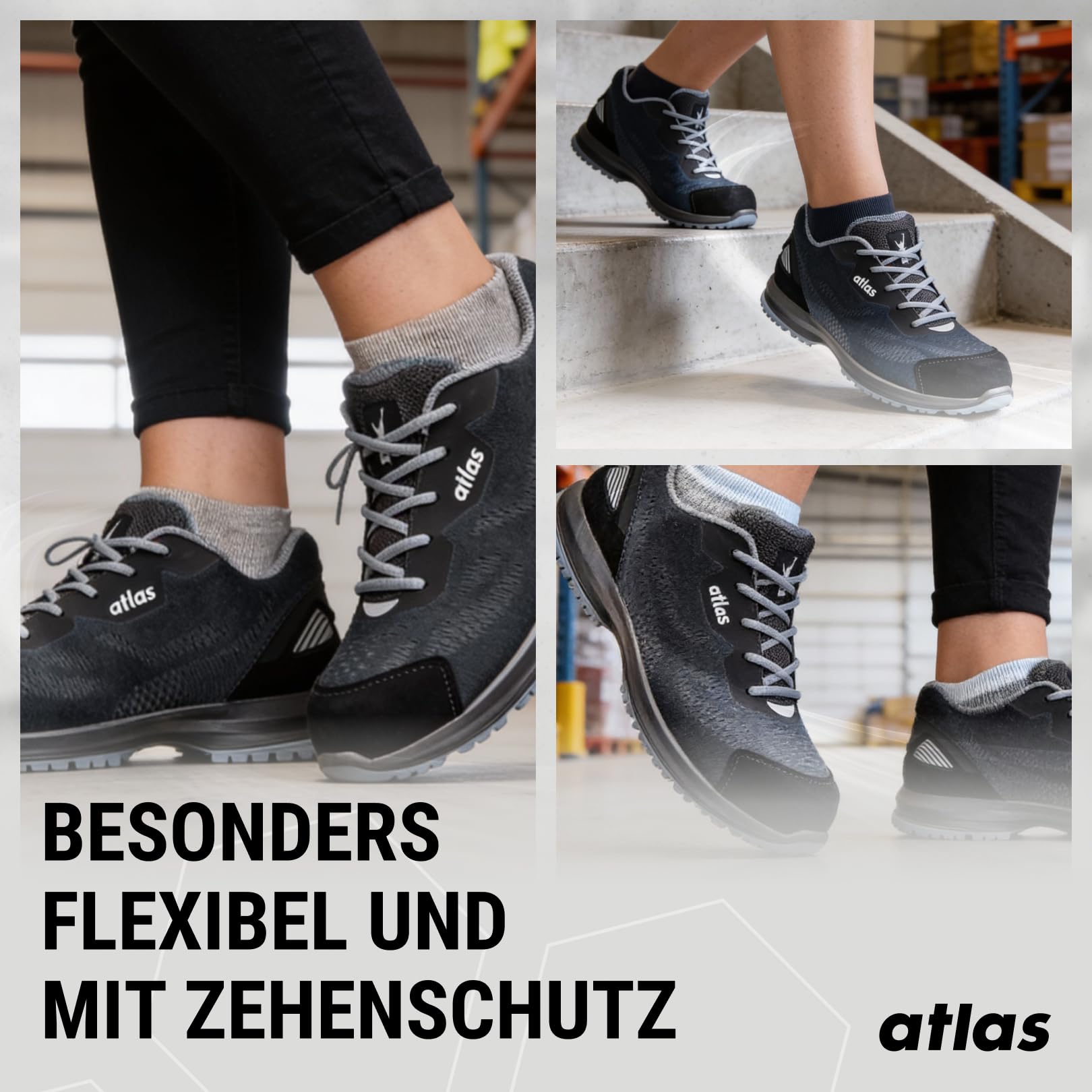 Atlas GX 240 ESD S1 Sicherheitsschuhe, Arbeitsschuhe Damen mit Stahlkappe, rutschfest, atmungsaktiv, dämpfend