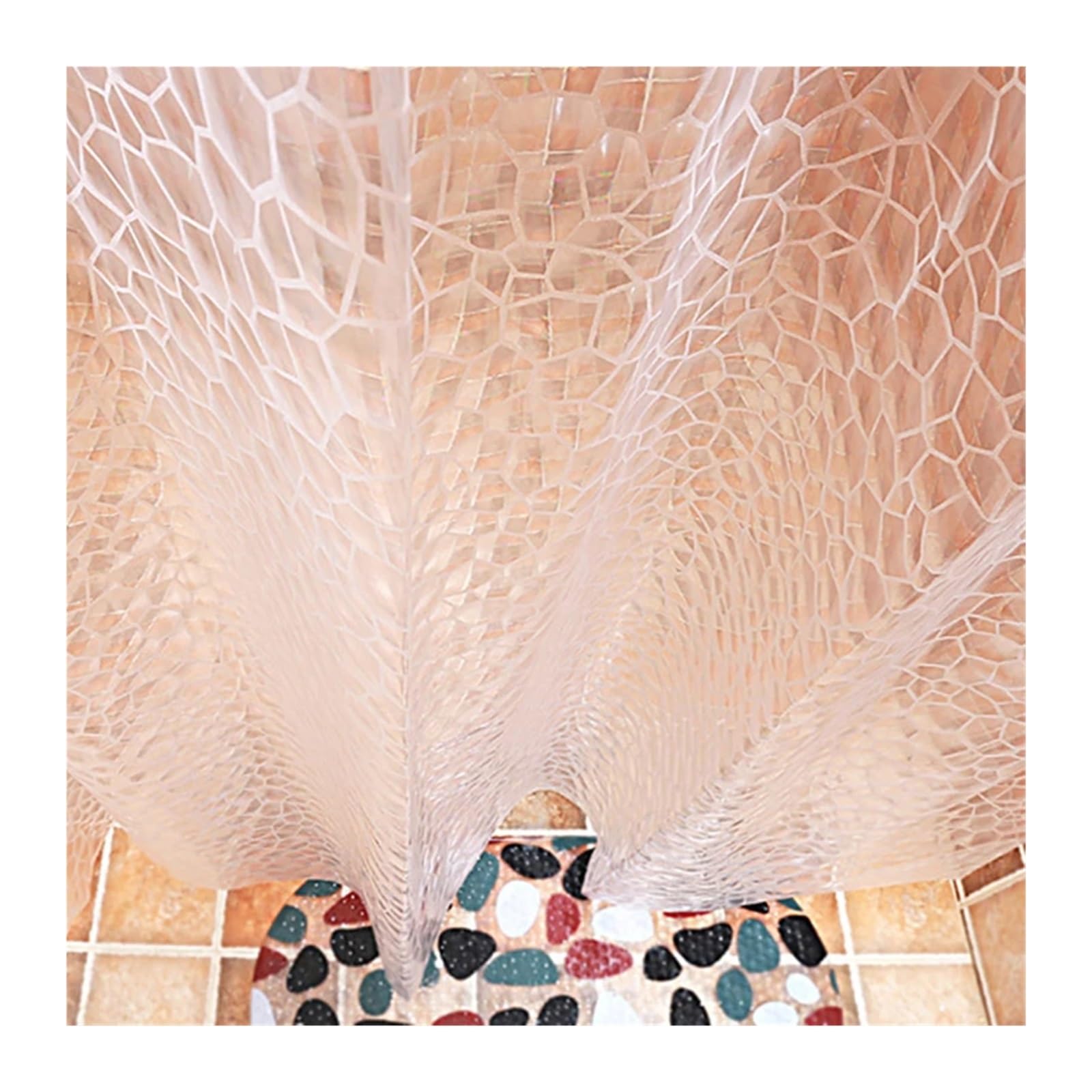 Cortinas De BañO Cortinas de Ducha Transparentes, Gruesas, Impermeables, for baño, bañera, Cubierta de baño Ancha y Grande con Ganchos(120x180cm WxH)