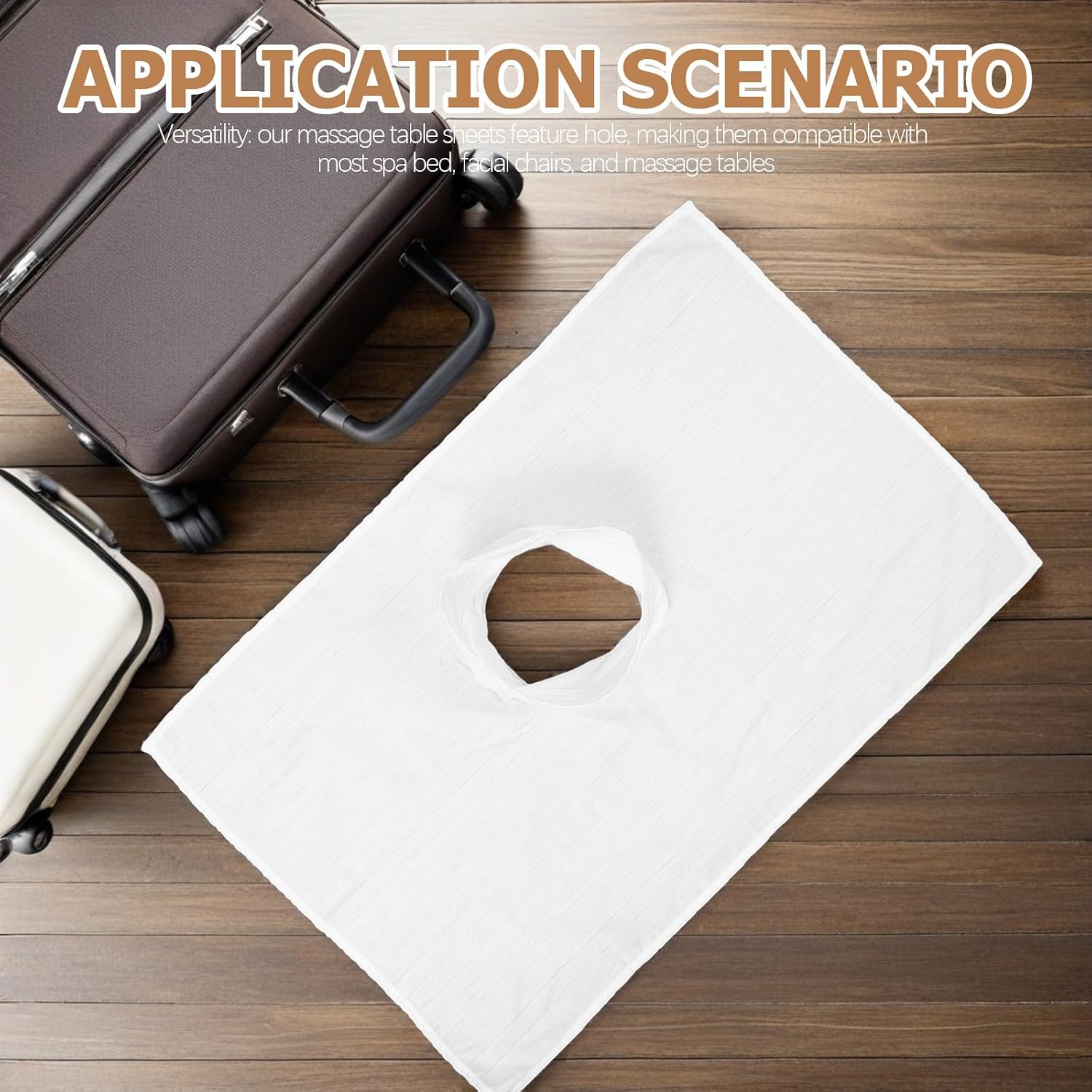 Generic 3pcs Beauty Salon Massage Bed Covers - Face Hole Towel Facial Pad Table Cover Sheets For Salon Spa Massage Table 80x50cm/31x20"