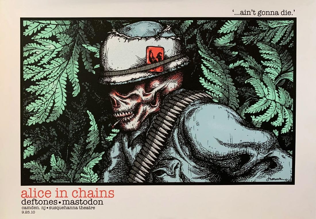 Tallenge - Alice in Chains-New Jersey 2010-Grunge Rock Music Concert Poster-Small Poster(Paper,12x8 inches, Multicolour)
