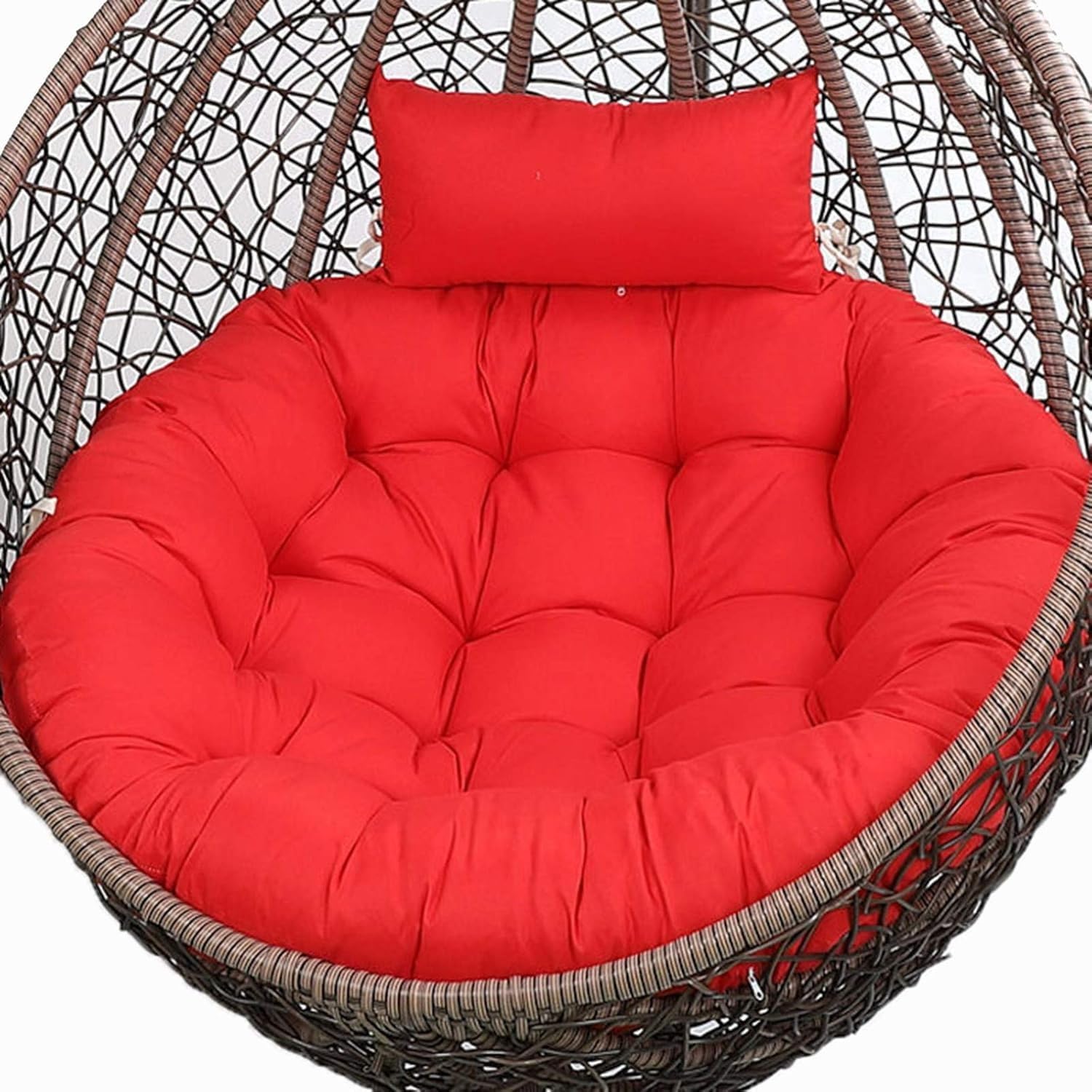 ERTsrhFD Outdoor Cushion Replacement for Hanging Swing, Thicken Round Hammock Chair Only, Washable Cushions(Red)