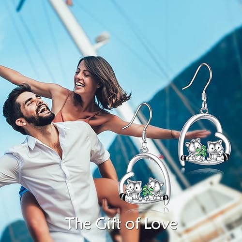 Miniatura 6 de Animal Earrings Sterling Silver Cute Guinea PigSkunkHuskyManateeRed Panda3 Cats Earrings Animal Jewelry Gifts for Women