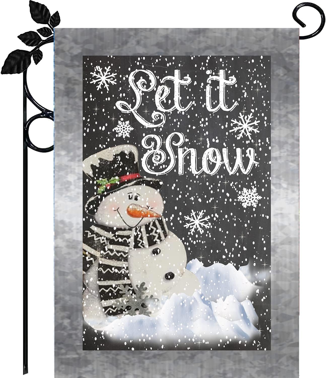 Amazon.com : Winter Garden Flag,Let It Snow Snowman Snowflake Christmas ...