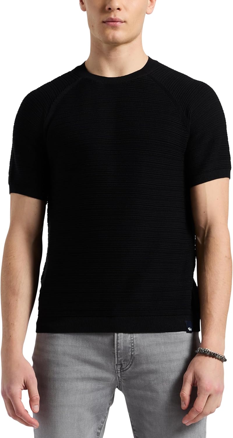 Buffalo David Bitton Mens Short Sleeve Sweater Knit Casual Crew Neck