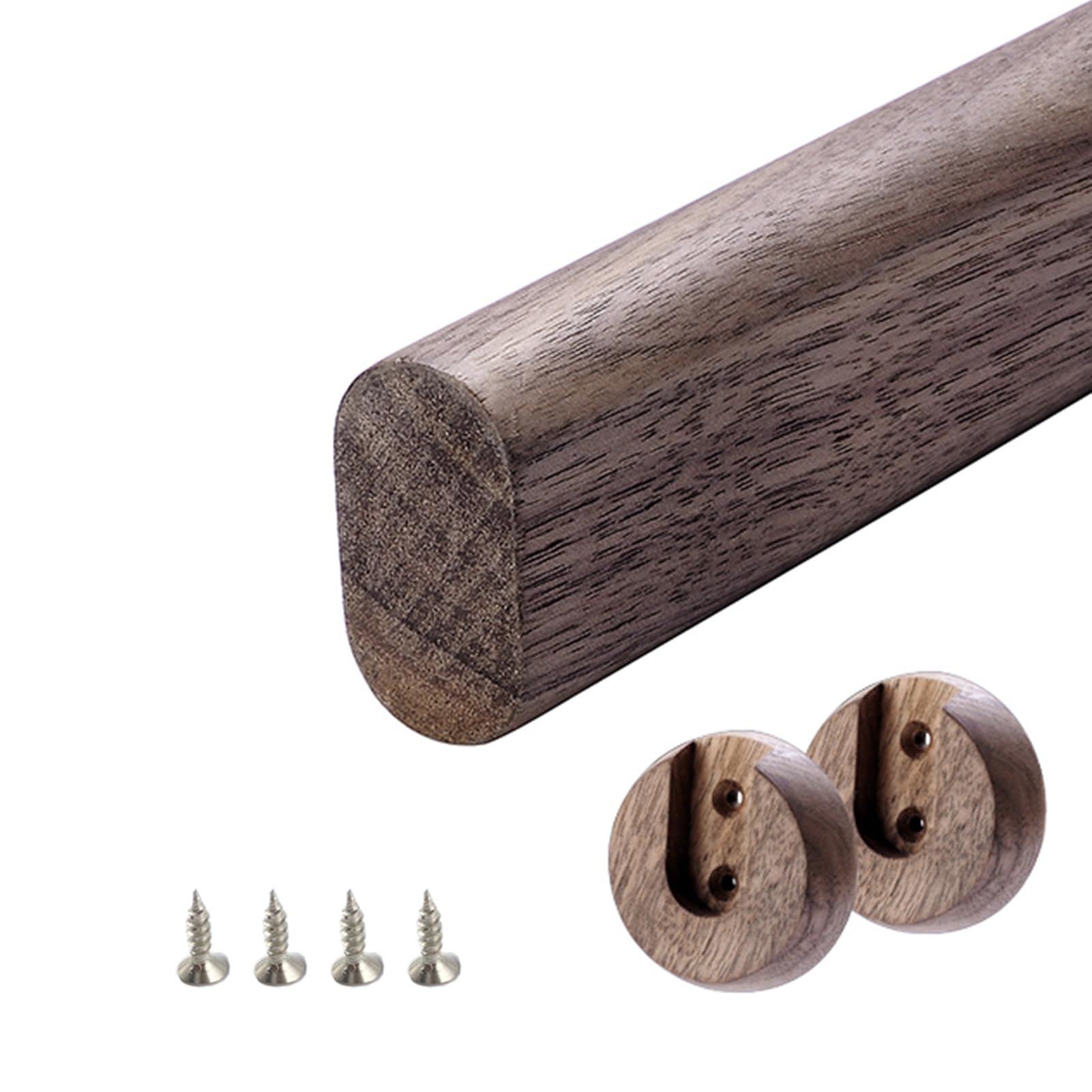 Wysokiej jakości wytrzymały drążek do szafy z litego drewna, 120 cm, regulowany drążek do szafy dla łatwego cięcia, idealny do szafek i balkonów, stylowe jasnobrązowe rozwiązanie do przechowywania