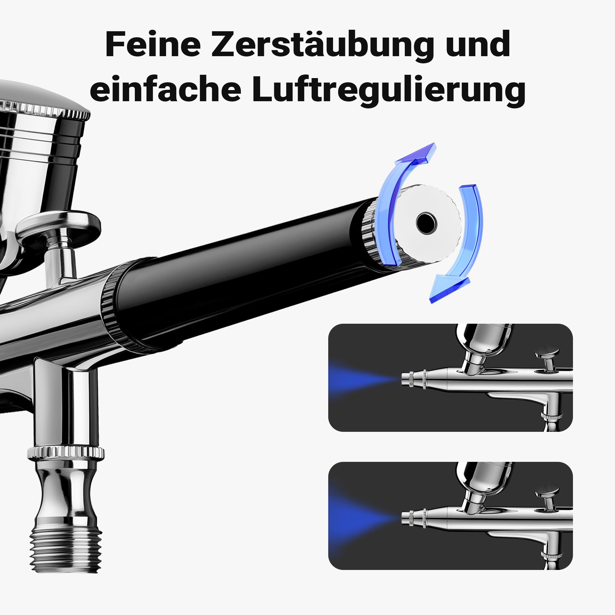 Wiltec HS-A9K Kompressor Set 1,5 bar Autostop, Airbrush Set inkl. verschiedener Düsen, Kompressor Zubehör Set 12 V, Druckluft Kompressor mit Air Brush