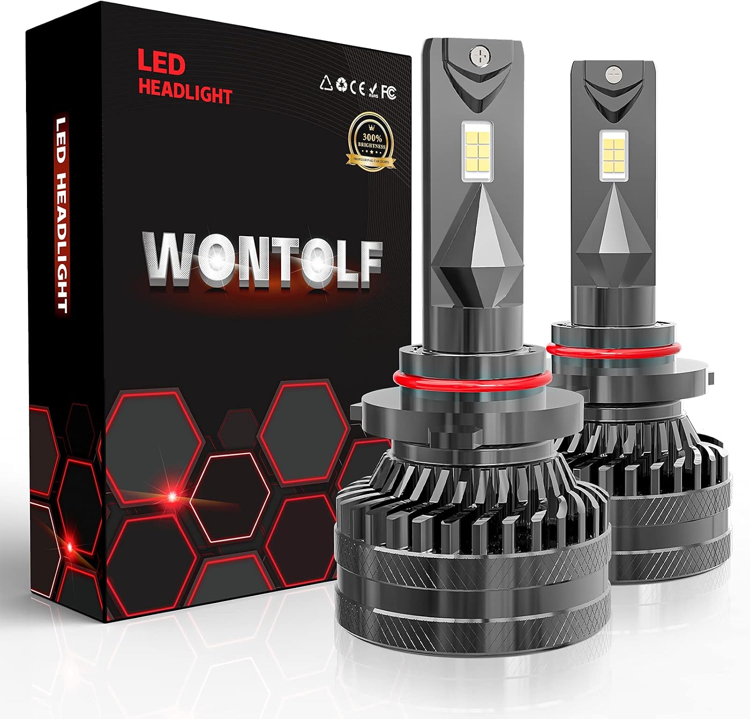 Wontolf 9005 HB3 LED Headlight Bulbs 130W 20000 Lumens 700% Brighter 9005 LED High Beam 6500K Cool White CSP Chips Conversion Kit IP68 Waterproof