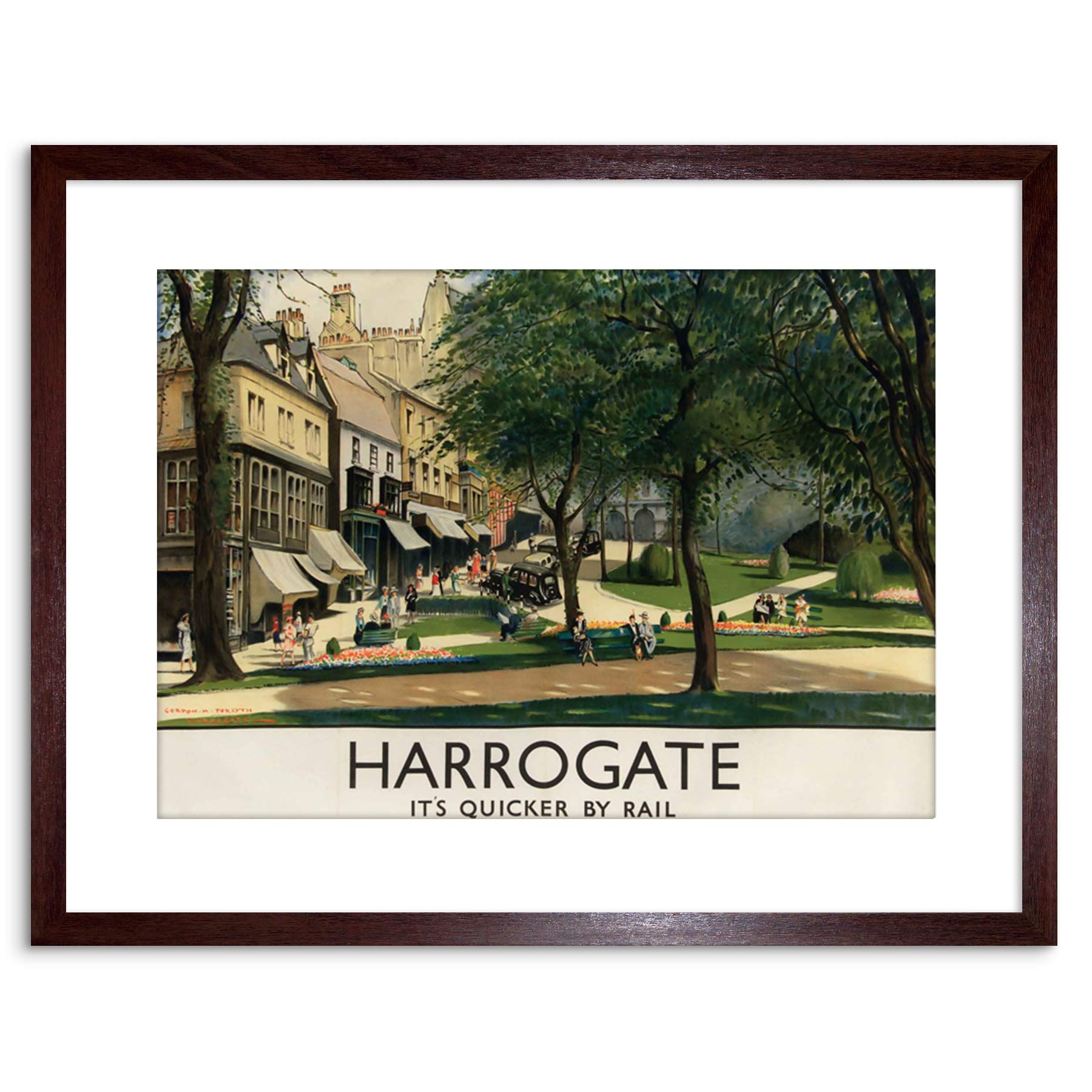 Wee Blue Coo AD ENGLAND BRITISH HARROGATE RAIL FRAMED PRINT F97X2530