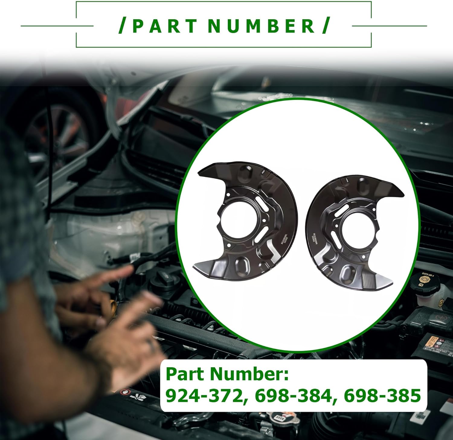 PartsFlow Front Driver and Passenger Side Brake Dust Shield Compatible with Toyota Corolla Matrix 2003-2008, tC 2005-2010 - Replace# 924-372, 4778112240, 4778212240