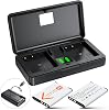 NP-BN1 Battery(2 Pack) and Charger(2CH) Set,Camera Accessories kit for Sony Lithium Ion NPBN1,DSC-WX30,WX50,WX100,WX150,WX200,TX100V,X30,TX10,TF1,WX220,Replacement Rechargeable Dual Batteries Case