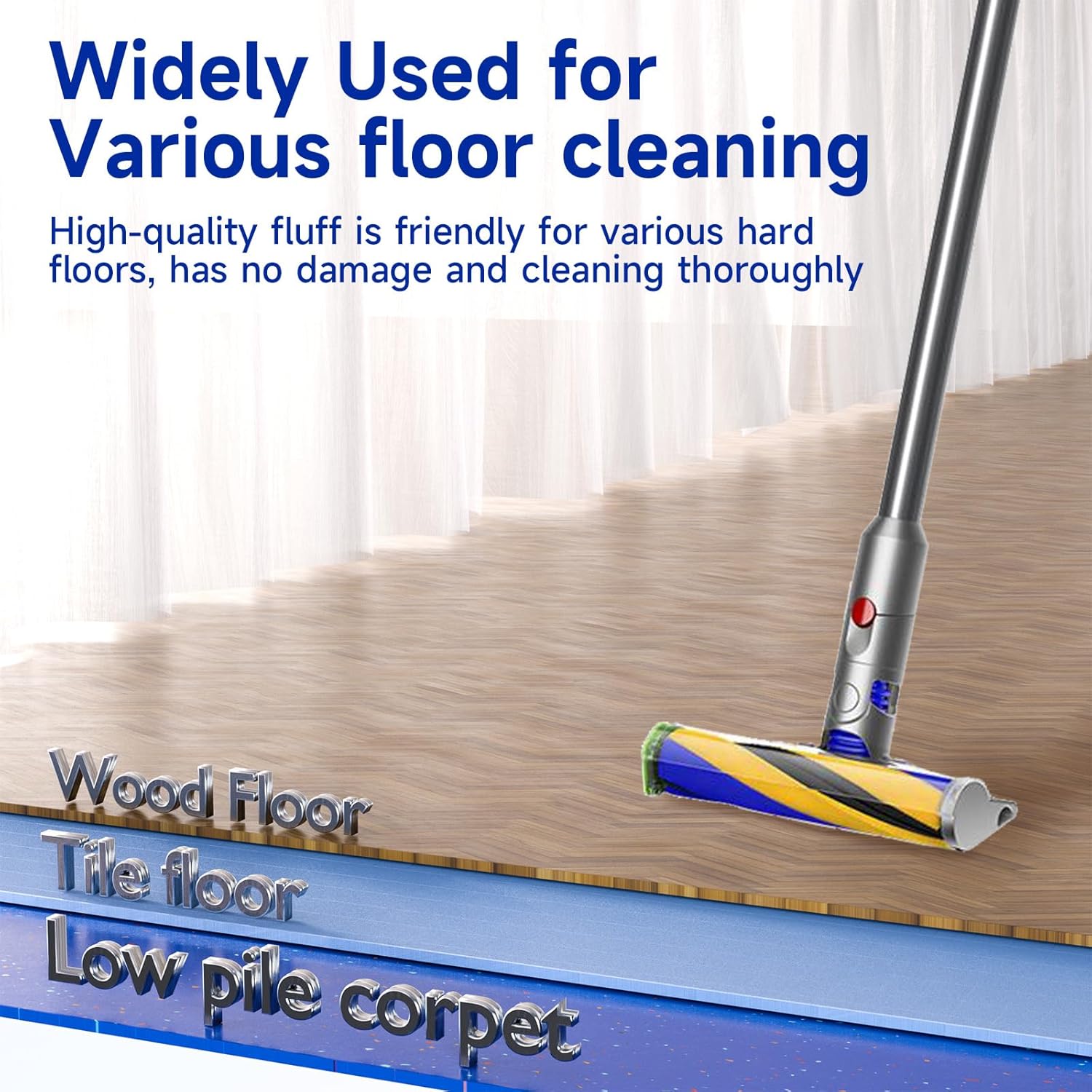 Soft Roller Brush Replacement for Dyson V12 V15 Detect Slim Handheld Vacuum Cleaner, Roll Bar Vacuum Attachments Part No.971634-01