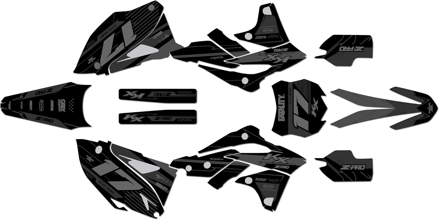 Graphics Kit for Kawasaki KX 250F (2013-2016) Axis Series Smoke 09 Mil - Dirt bike Custom Racing Graphics Decals Stickers Kit, no-plastics