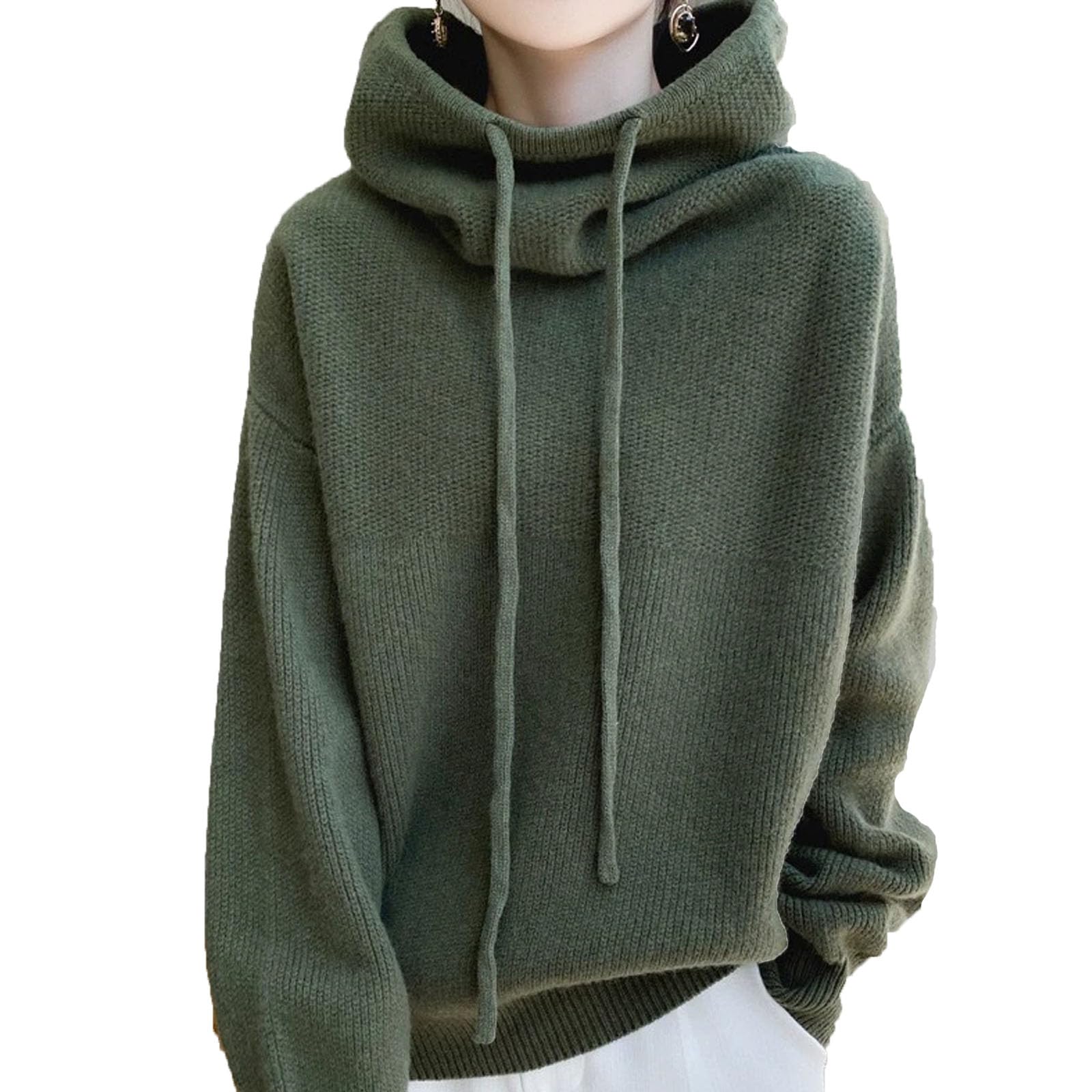 JASCLS Womens Mock Neck Sweater Chunky Long Sleeve Knitted Pullovers Oversized Trendy Fall Winter Basic Jumper Tops