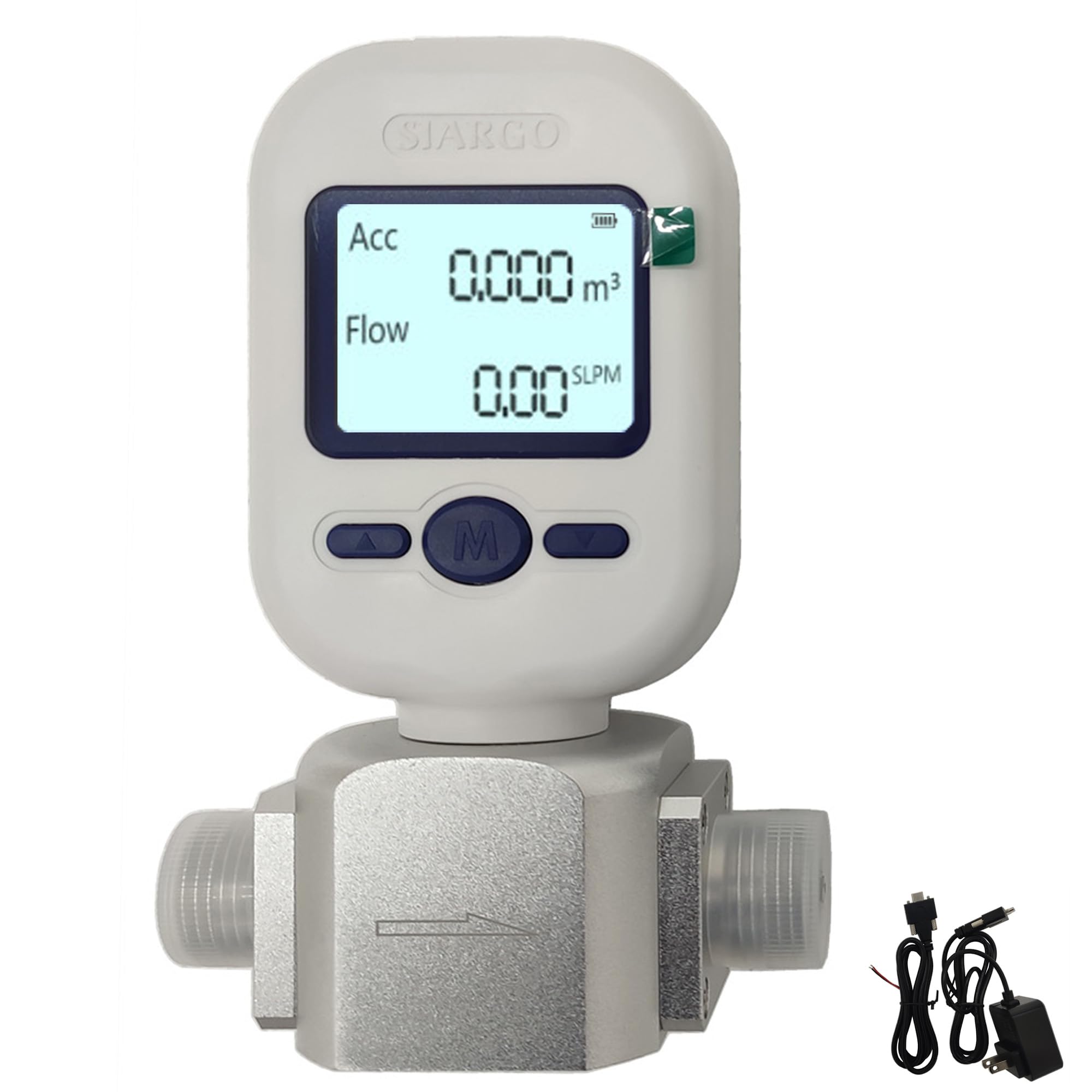 Maisutseb Digital Gas Mass Flow Meter 0-250L/m Air Flow Meter Sensor Oxygen, Nitrogen, Air Flow Tester Portable Gas Flow Meter Tester MF5712 Gas Flow
