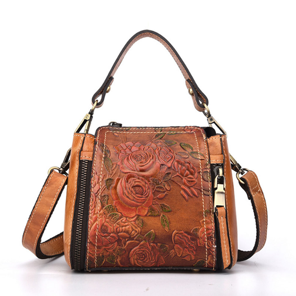 Bolso pequeño de cuero para mujer, tipo tote, bandolera y cruzado, ideal para viajes al aire libre y negocios miniatura 7