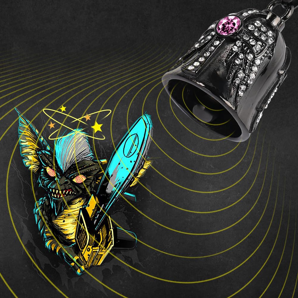 Birthstone Guardian Angel Motorrad Glöckchen: Kreuz Angel Wings Biker Bell | Motorrad Schlüsselanhänger Guardian Bell, Motorrad Zubehör Gremlin Bell Geschenke Für Männer und Frauen