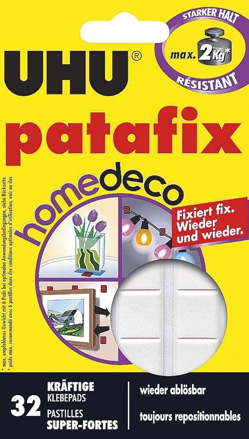 UHU Patafix PRO Power Nero - Cuscinetti Adesivi Extra Forti, Rimovibili E Riutilizzabili, Fino A 3kg - Foto 4