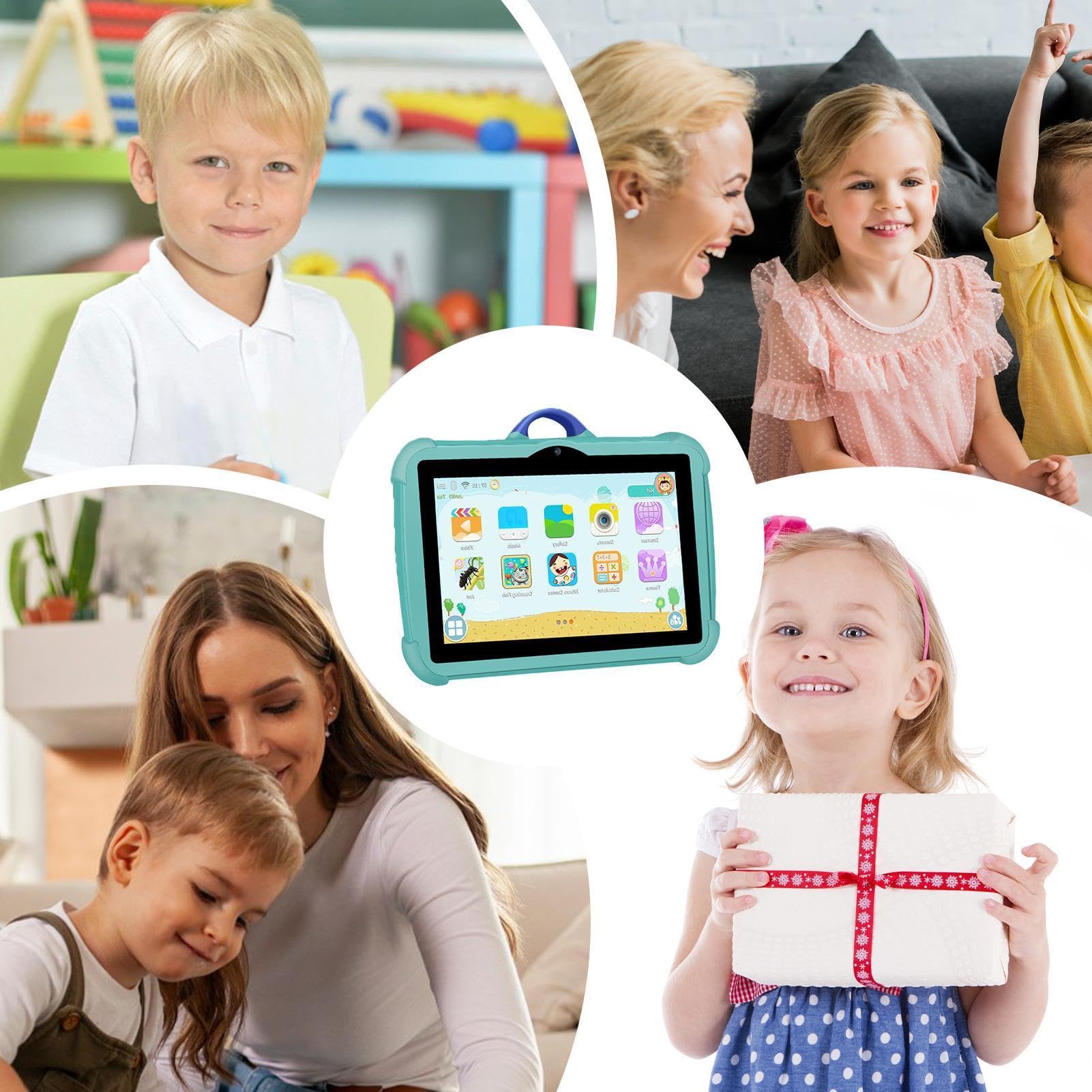 Genérico Tablet resistente alle cadute, tablet ad alta risoluzione, per bambini da 7 pollici ad alta risoluzione, tablet PC, tablet multiuso per guardare film e scattare foto
